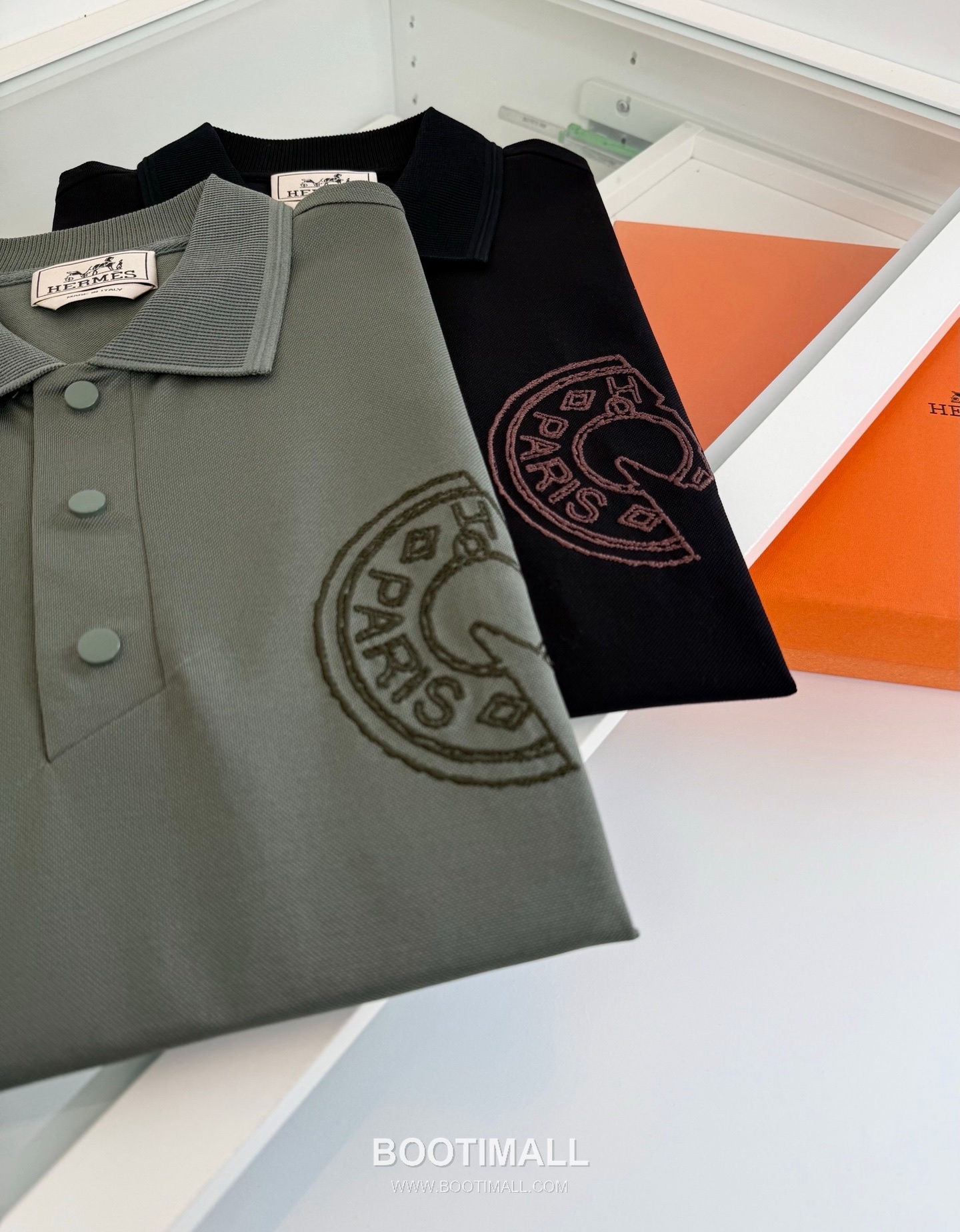 Hermes Saddle Stitch Polo Cotton Black Polo Shirt 에르메스 새들 스티치 폴로 코튼 블랙 폴로 셔츠 11