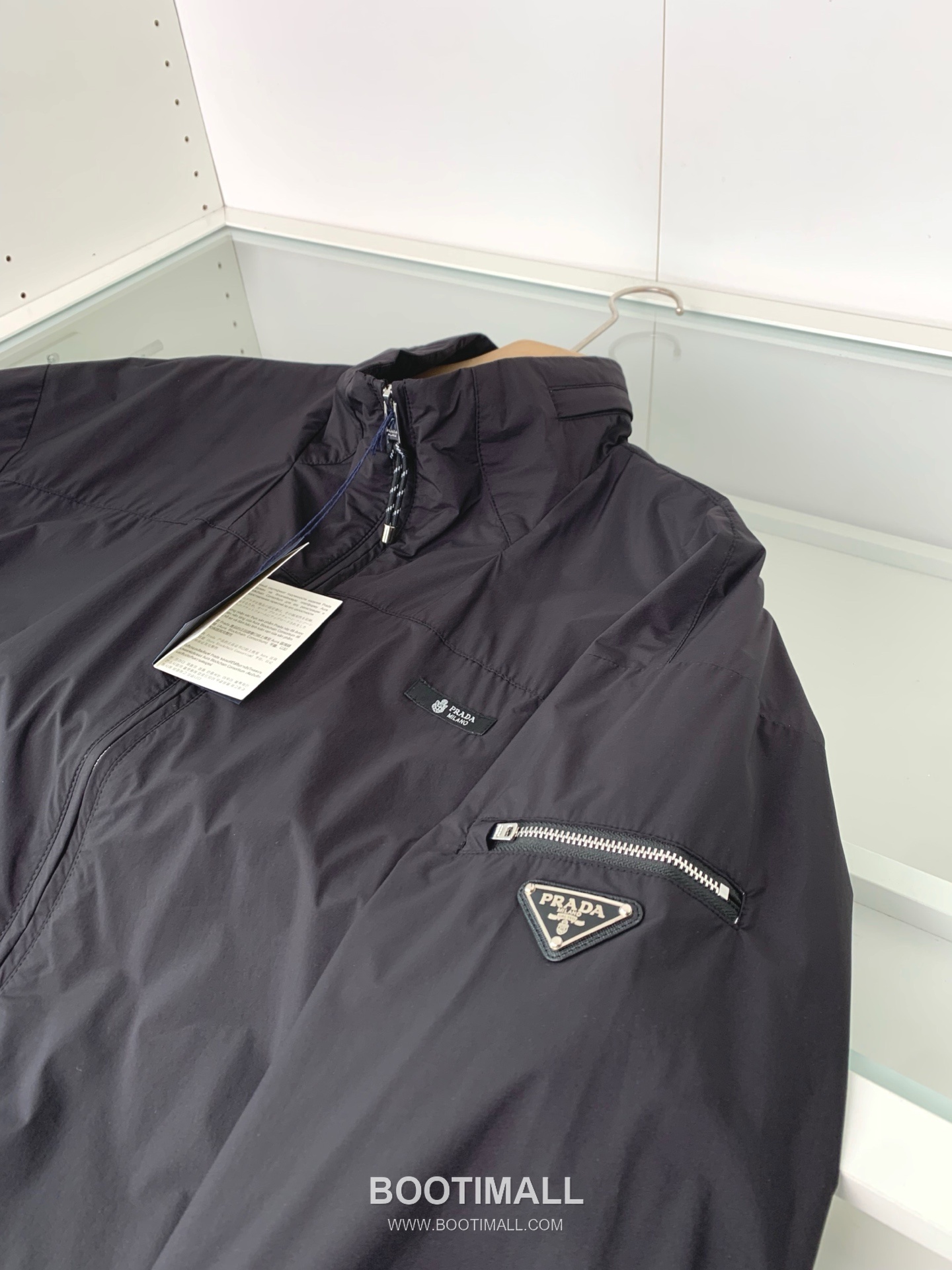 Prada Stand Collar Jacket Fiber Fabric Black 프라다 스탠드 칼라 자켓 섬유 소재 블랙 5