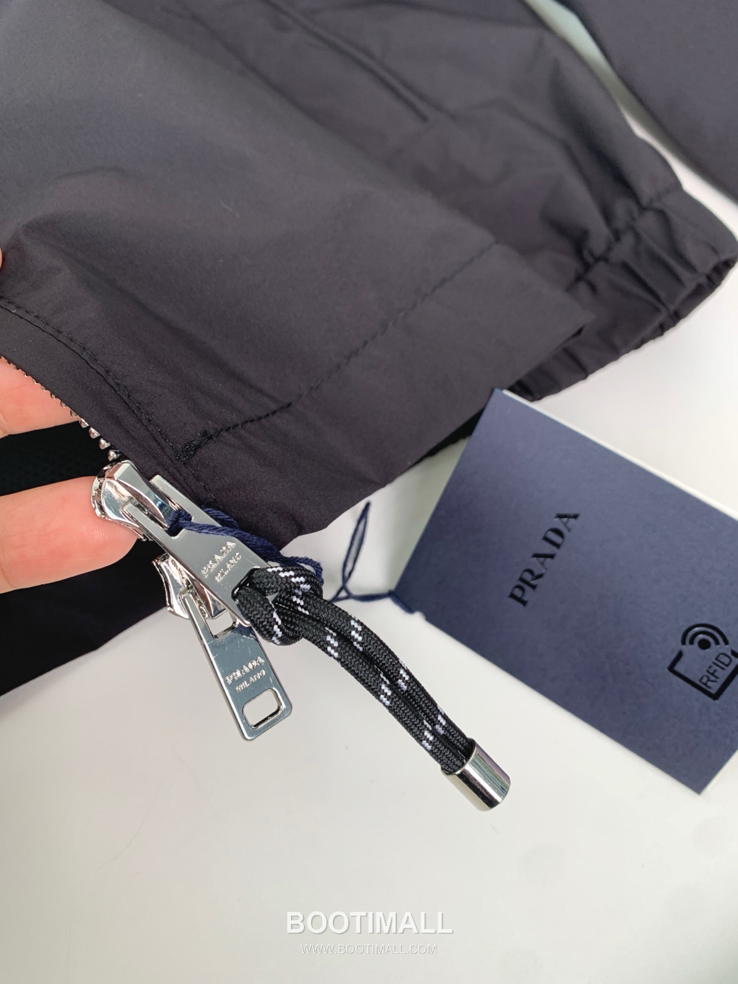 Prada Stand Collar Jacket Fiber Fabric Black 프라다 스탠드 칼라 자켓 섬유 소재 블랙 7