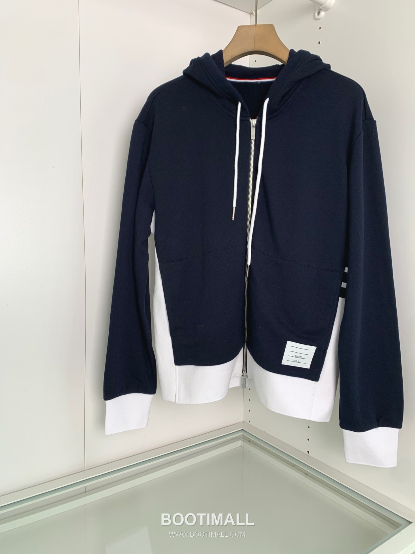 Bottega Veneta Hoodie Cardigan Cotton Navy 보테가 베네타 후드 스웨트 카디건 코튼 네이비 2