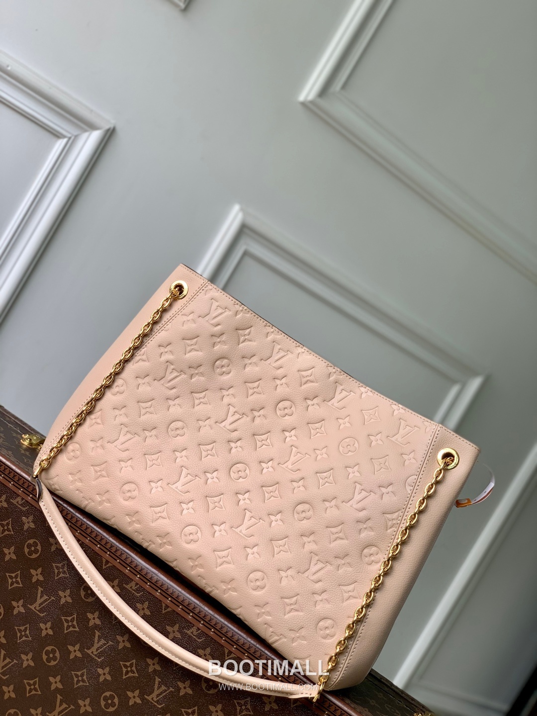 Louis Vuitton Anytime Medium Handbag Monogram Empreinte Leather Straw White 루이비통 애니타임 미디엄 핸드백 모노그램 앙프렝뜨 레더 스트로 화이트 42cm 3