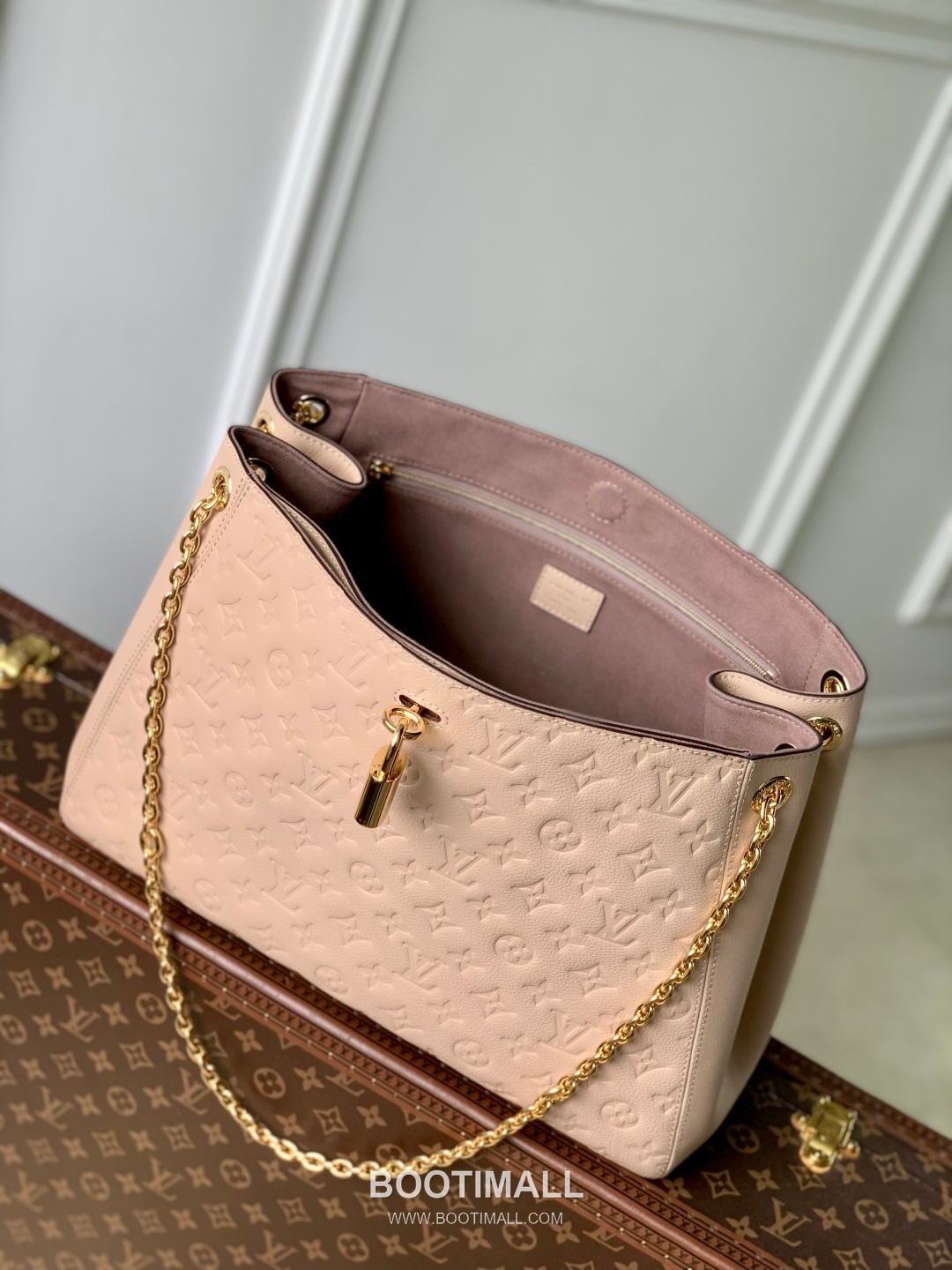 Louis Vuitton Anytime Medium Handbag Monogram Empreinte Leather Straw White 루이비통 애니타임 미디엄 핸드백 모노그램 앙프렝뜨 레더 스트로 화이트 42cm 9