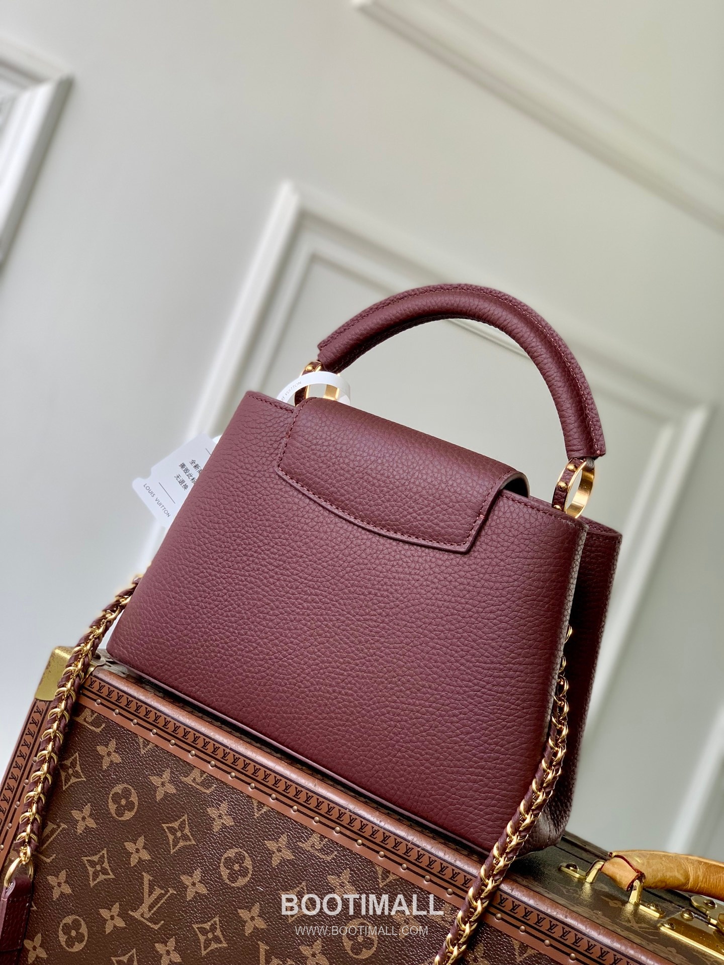 Louis Vuitton Capucines Mini Bag Taurillon Leather Burgundy Top Handle Bag 루이비통 카푸신 미니 백 타우리옹 가죽 버건디 탑핸들백 3
