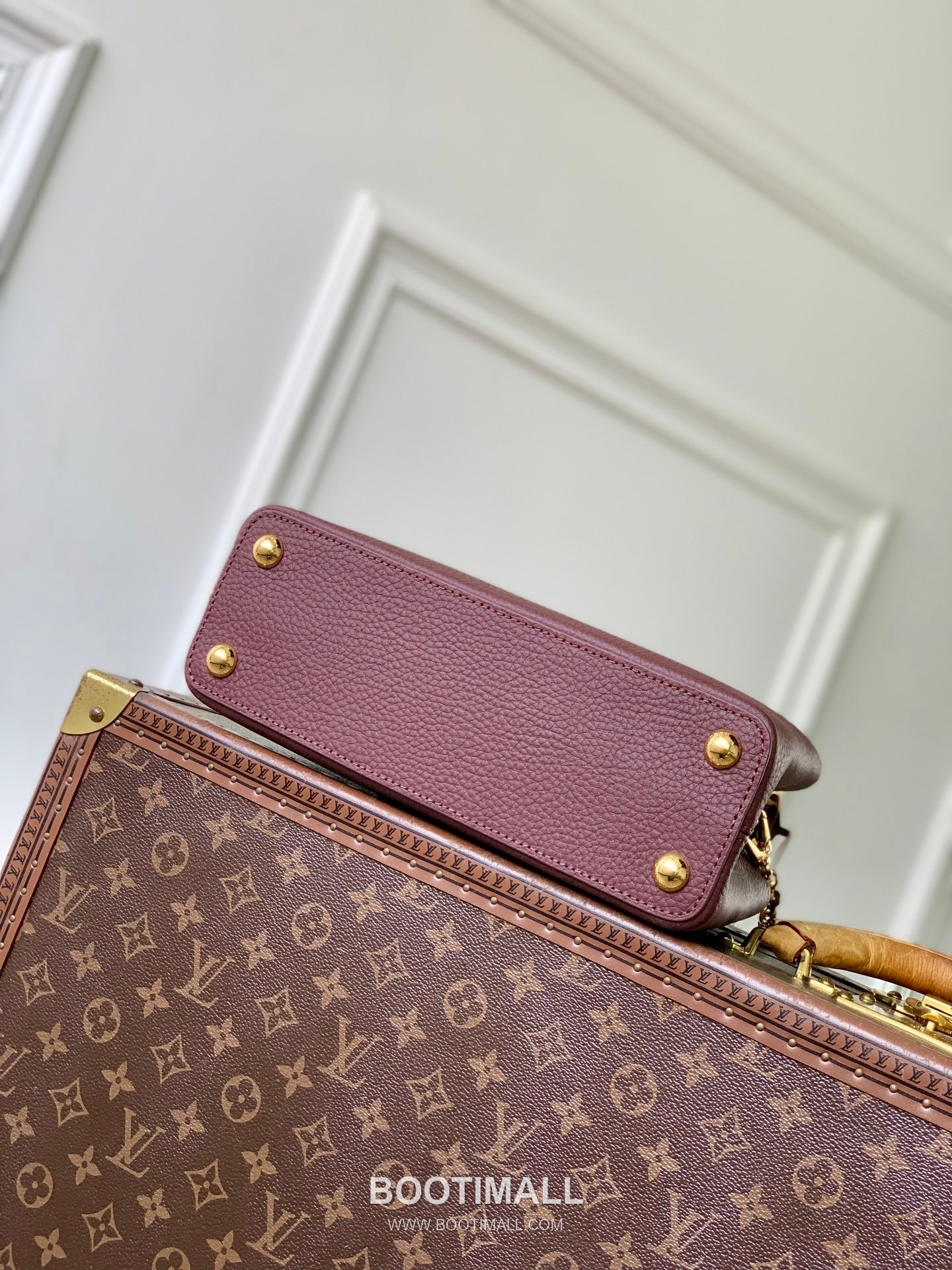 Louis Vuitton Capucines Mini Bag Taurillon Leather Burgundy Top Handle Bag 루이비통 카푸신 미니 백 타우리옹 가죽 버건디 탑핸들백 4