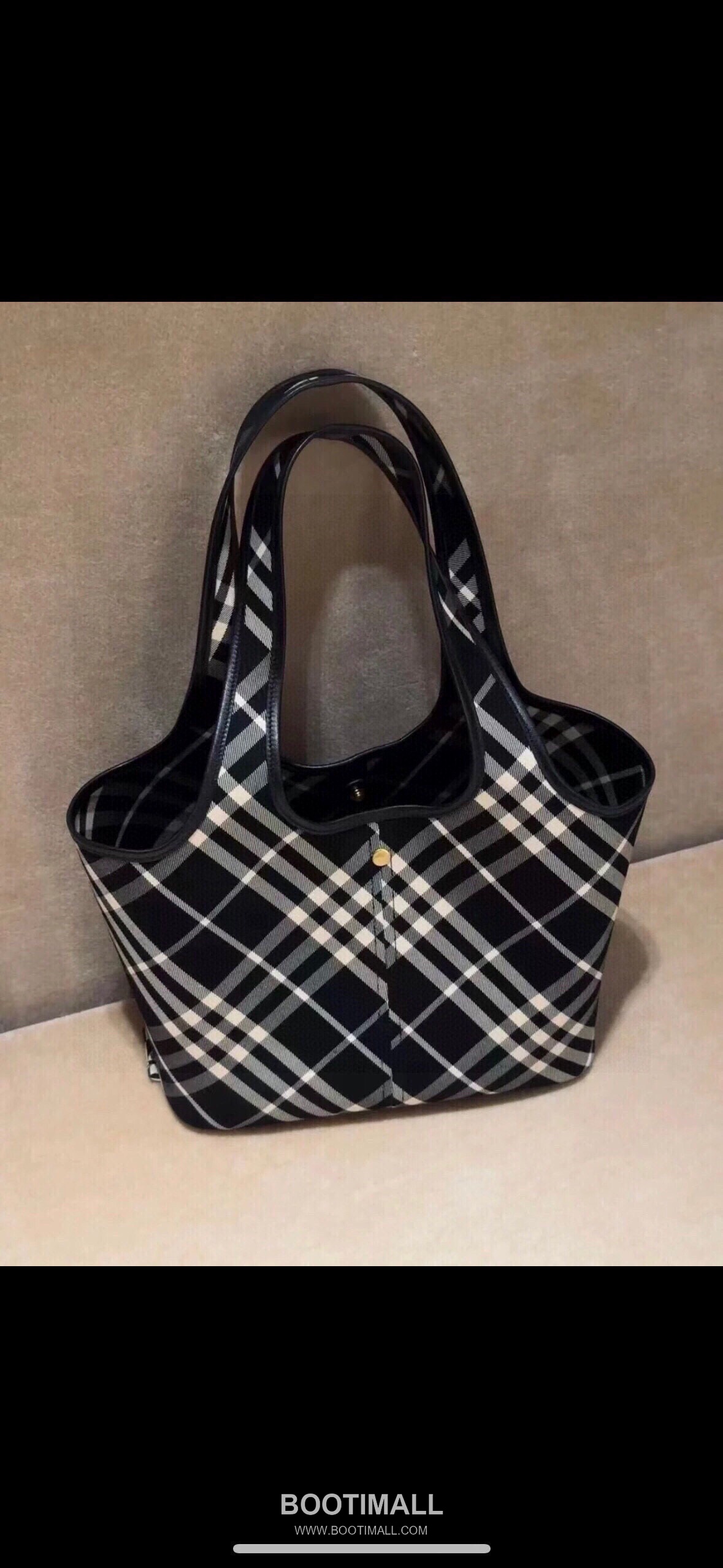 Burberry Diagonal Check Hobo Tote Diagonal Check Fabric Hobo Tote Bag 버버리 다이아고날 체크 호보 토트 다이아고날 체크 패브릭 호보 토트백 41cm 4
