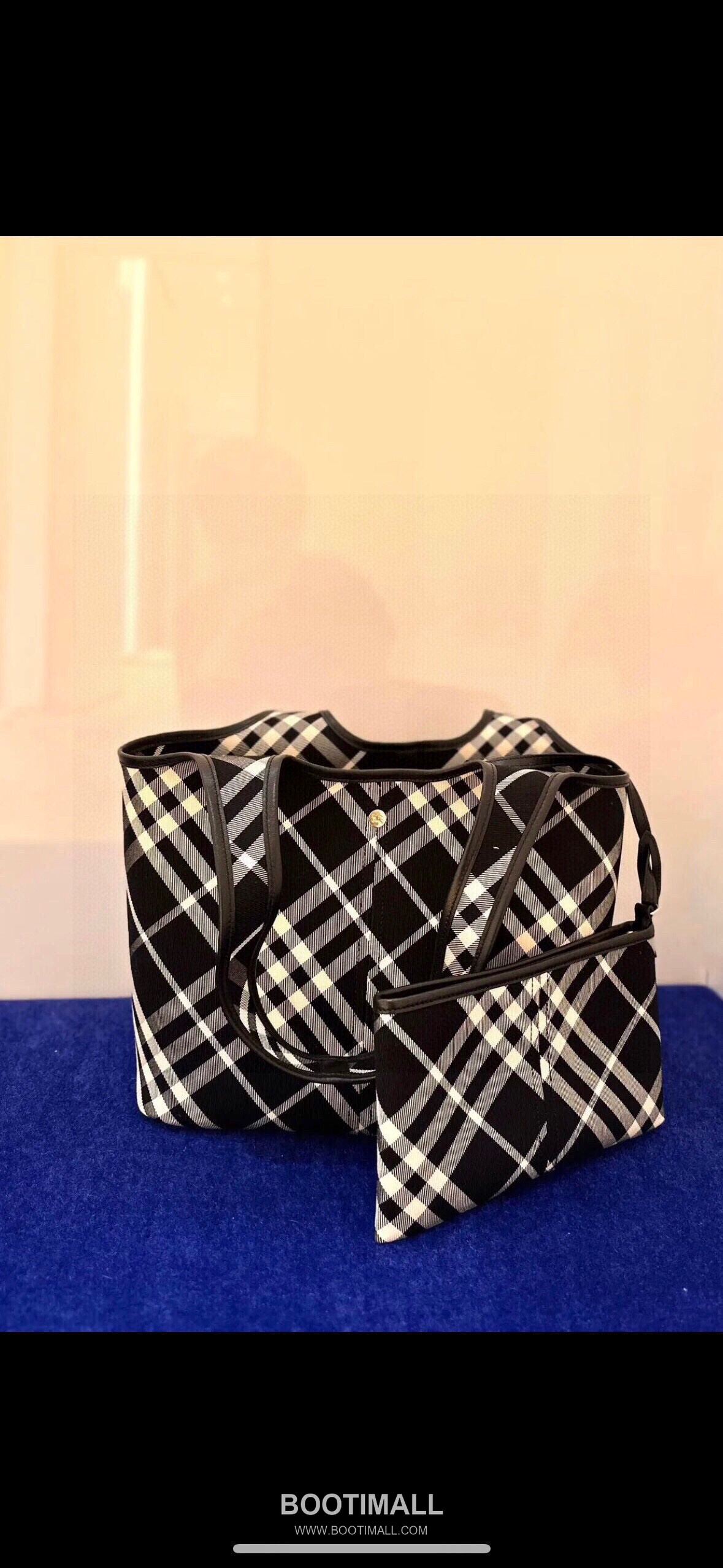 Burberry Diagonal Check Hobo Tote Diagonal Check Fabric Hobo Tote Bag 버버리 다이아고날 체크 호보 토트 다이아고날 체크 패브릭 호보 토트백 41cm 9