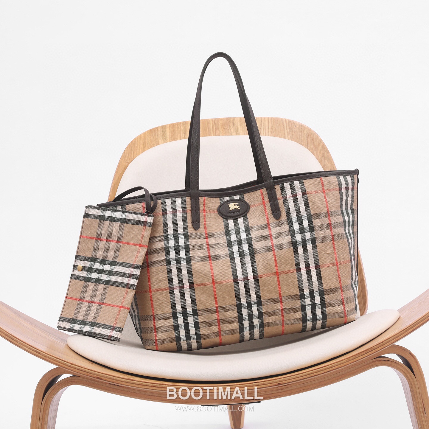 Burberry Highlands Large Tote Check Canvas Sand Tote Bag 버버리 하이랜즈 라지 토트 체크 211160 캔버스 샌드 토트백 38cm 3