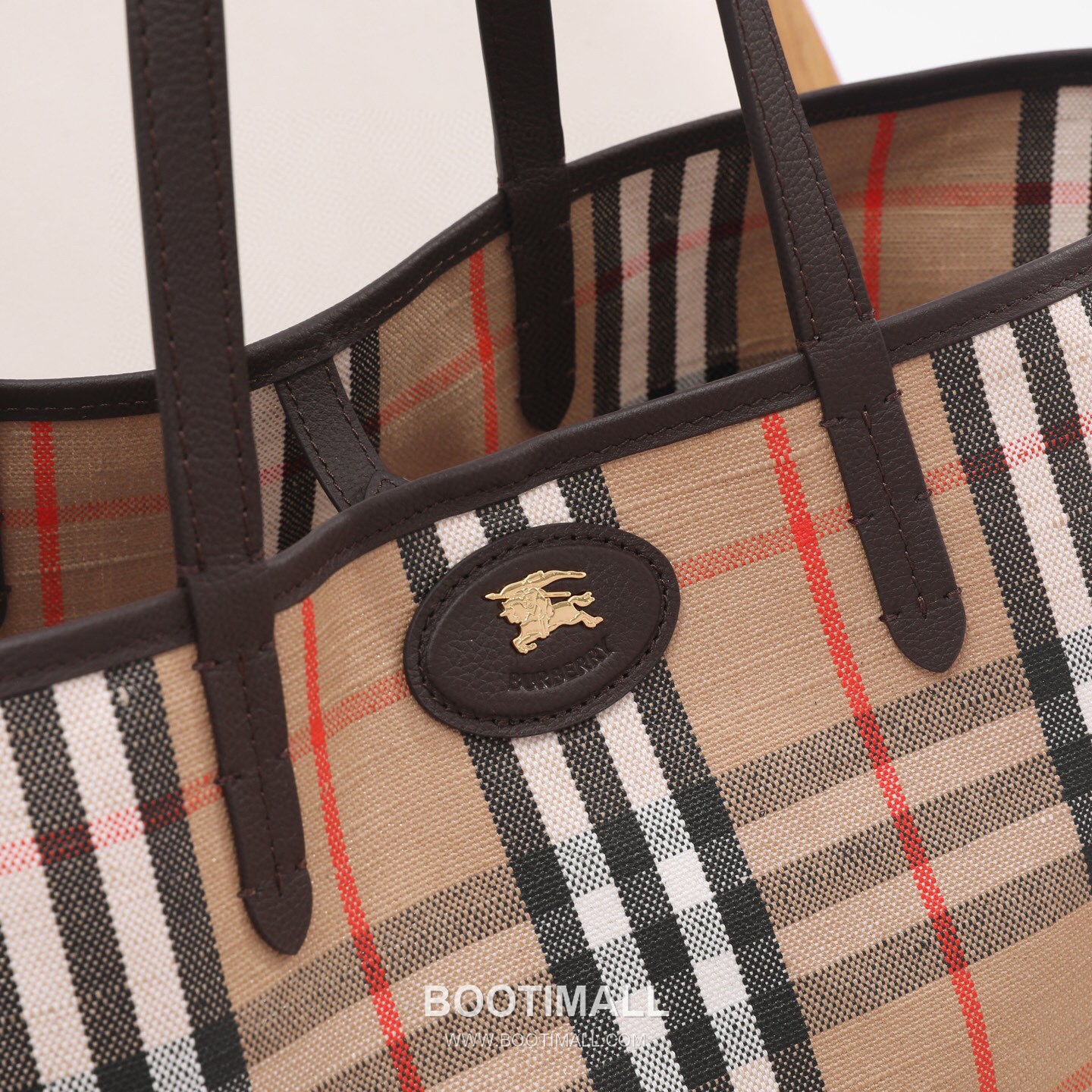 Burberry Highlands Large Tote Check Canvas Sand Tote Bag 버버리 하이랜즈 라지 토트 체크 211160 캔버스 샌드 토트백 38cm 6