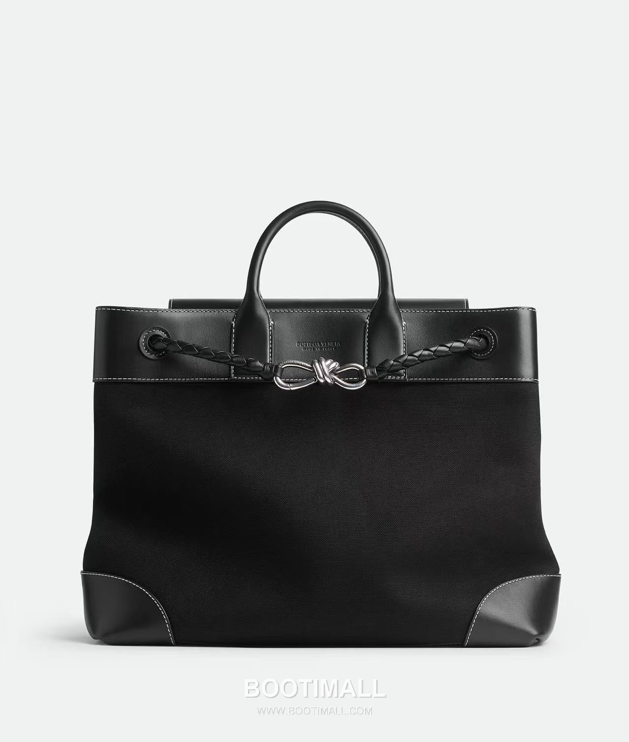 Bottega Veneta Andiamo Canvas Leather Tote Canvas, Leather Black Tote Bag 보테가 베네타 안디아모 캔버스 레더 토트 캔버스, 레더 블랙 토트백 43cm 1