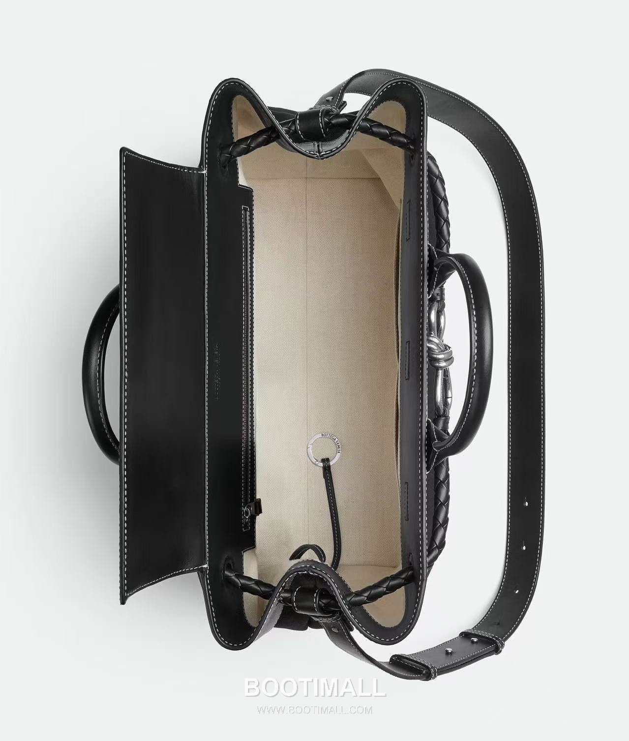 Bottega Veneta Andiamo Canvas Leather Tote Canvas, Leather Black Tote Bag 보테가 베네타 안디아모 캔버스 레더 토트 캔버스, 레더 블랙 토트백 43cm 2