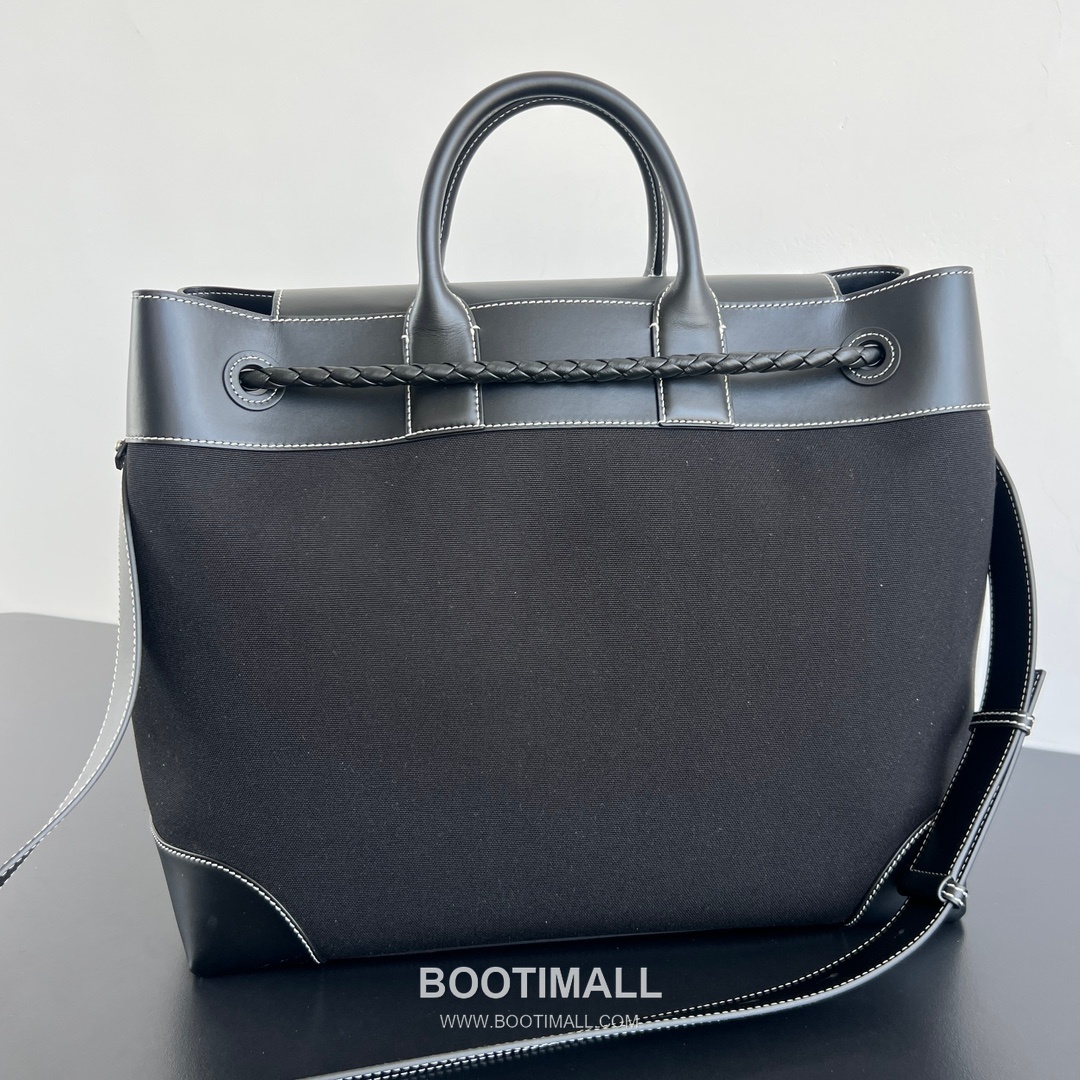 Bottega Veneta Andiamo Canvas Leather Tote Canvas, Leather Black Tote Bag 보테가 베네타 안디아모 캔버스 레더 토트 캔버스, 레더 블랙 토트백 43cm 6