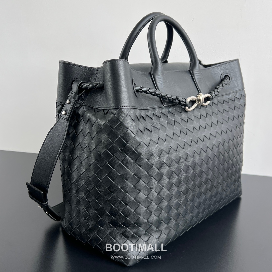Bottega Veneta Andiamo Intrecciato Tote Smooth Leather, Intrecciato Leather Dark Tote Bag 보테가 베네타 안디아모 인트레치아토 토트 스무스 레더, 인트레치아토 레더 다크 토트백 43cm 2
