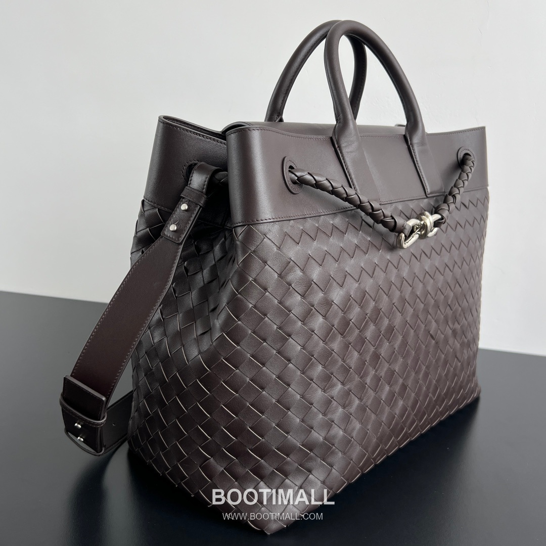 Bottega Veneta Andiamo Intrecciato Tote Smooth Leather, Intrecciato Leather Dark Tote Bag 보테가 베네타 안디아모 인트레치아토 토트 스무스 레더, 인트레치아토 레더 다크 토트백 43cm 2