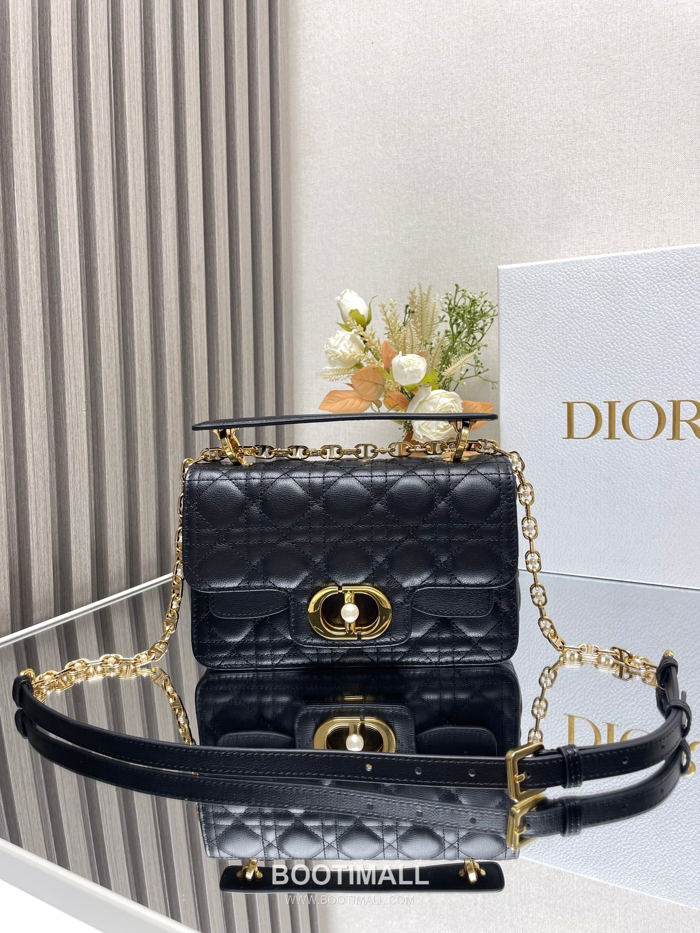 Dior Jolie Cannage Pearl Calfskin Leather Black Card Holder 디올 졸리 까나쥬 펄 카프스킨 레더 블랙 카드홀더 22cm 6