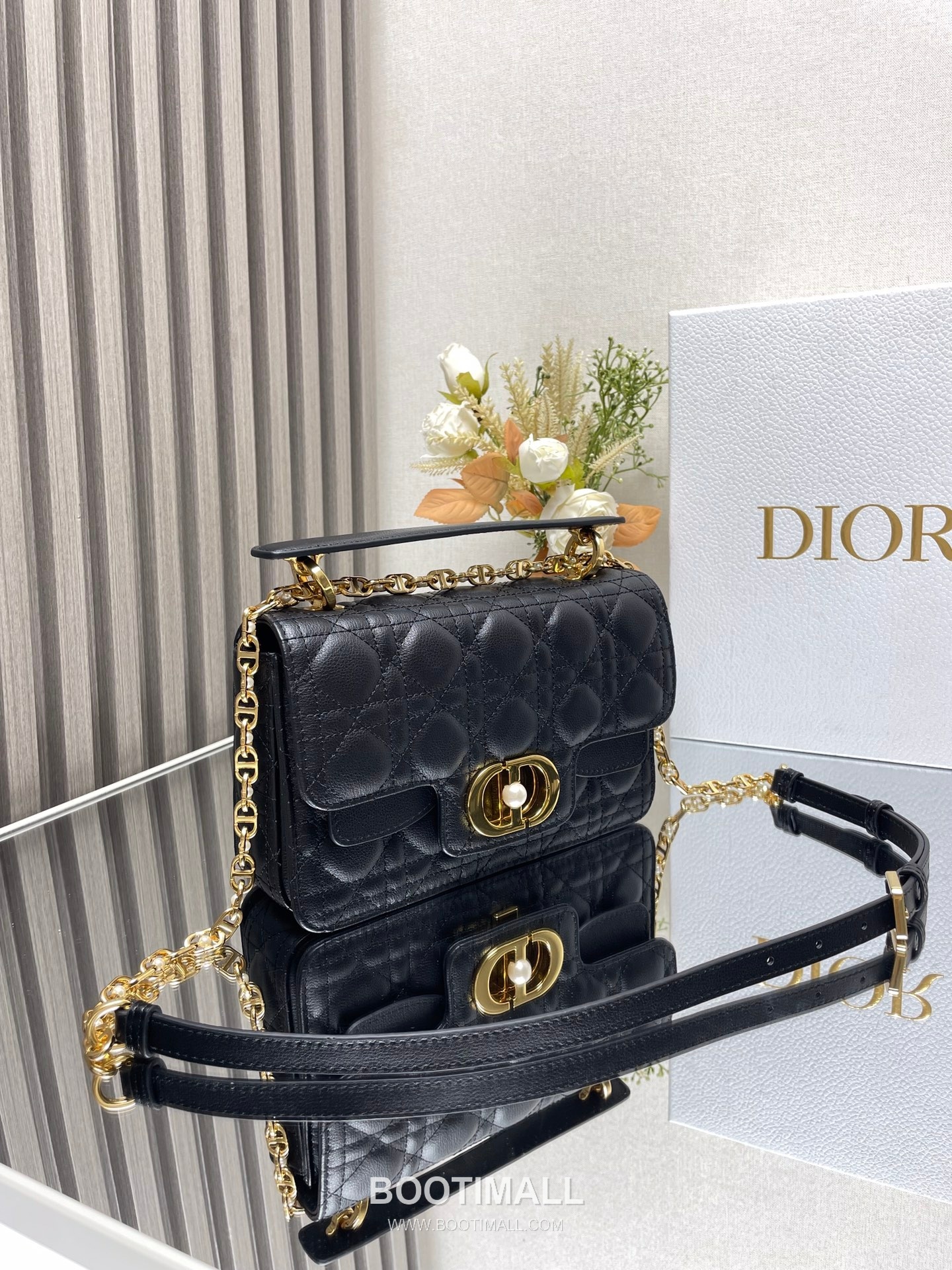 Dior Jolie Cannage Pearl Calfskin Leather Black Card Holder 디올 졸리 까나쥬 펄 카프스킨 레더 블랙 카드홀더 22cm 7