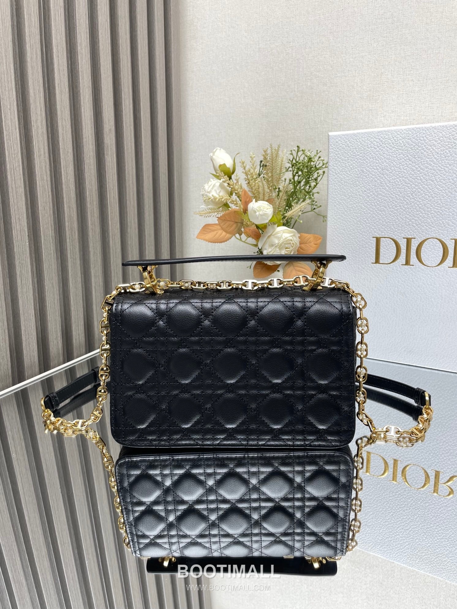 Dior Jolie Cannage Pearl Calfskin Leather Black Card Holder 디올 졸리 까나쥬 펄 카프스킨 레더 블랙 카드홀더 22cm 11