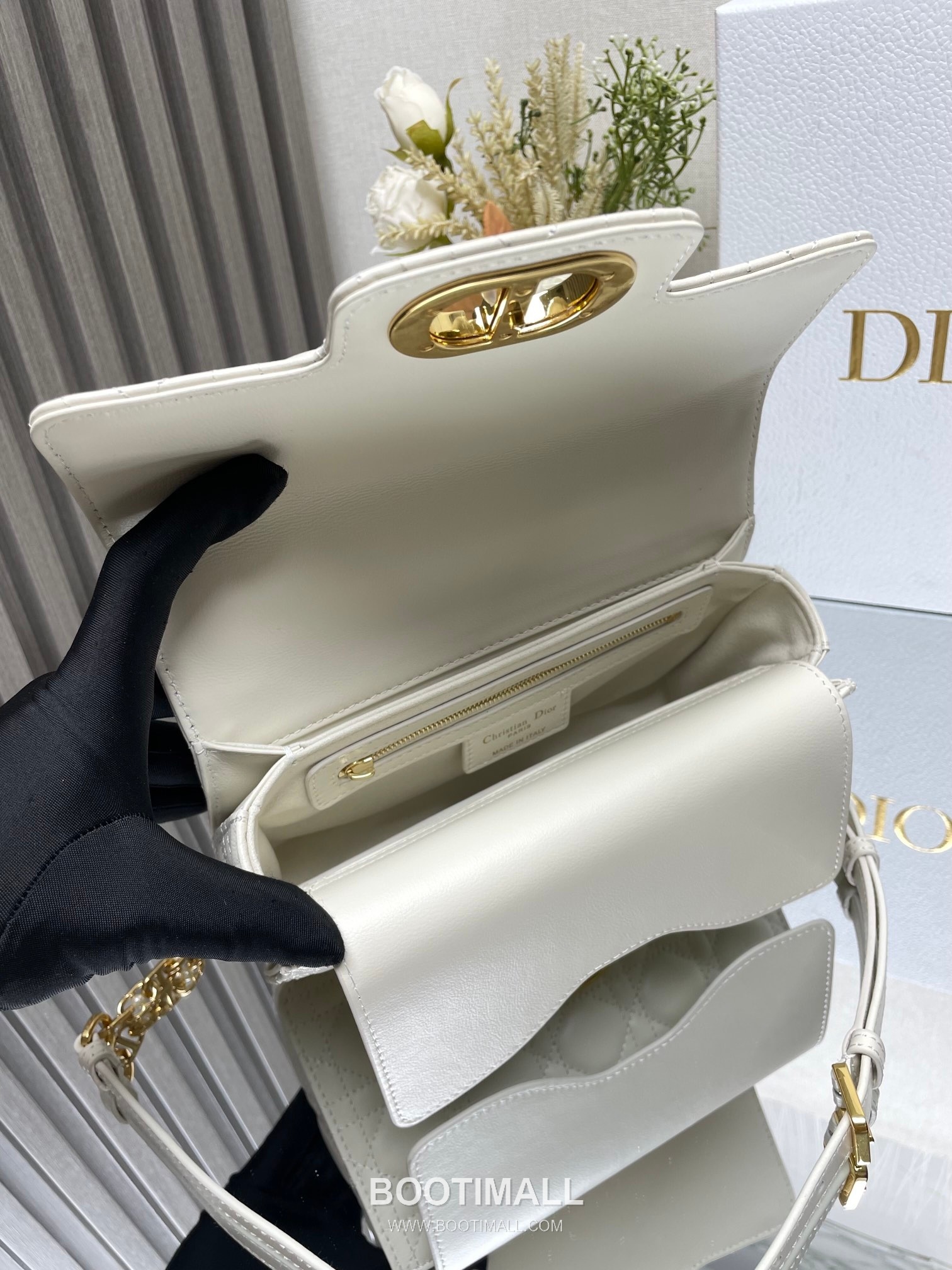 Dior Jolie Cannage Pearl Calfskin Leather Black Card Holder 디올 졸리 까나쥬 펄 카프스킨 레더 블랙 카드홀더 22cm 9