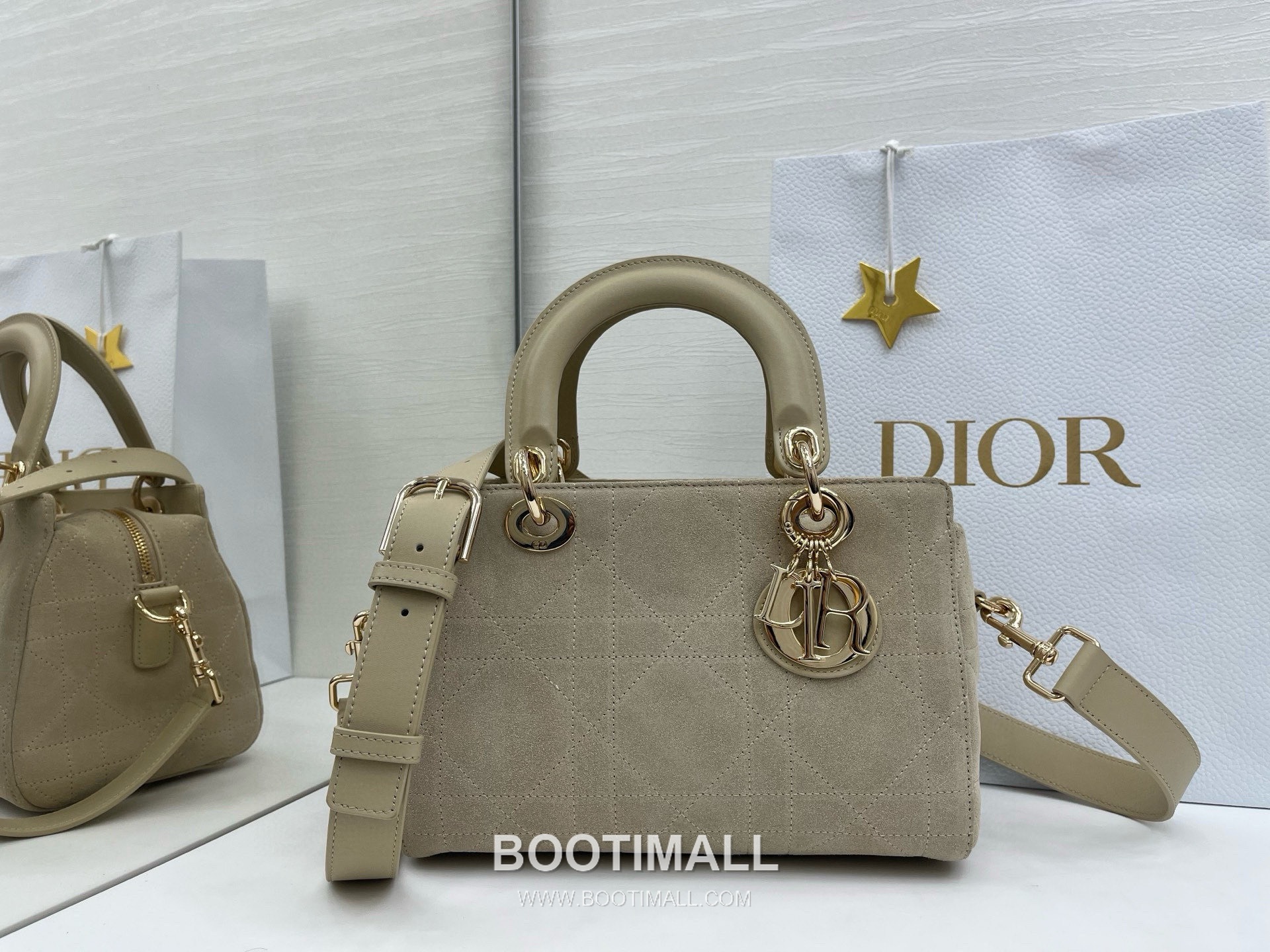 Dior Lady Small Leather Suede Brown Top Handle Bag 디올 레이디 스몰 가죽 스웨이드 브라운 토트백 25cm 1