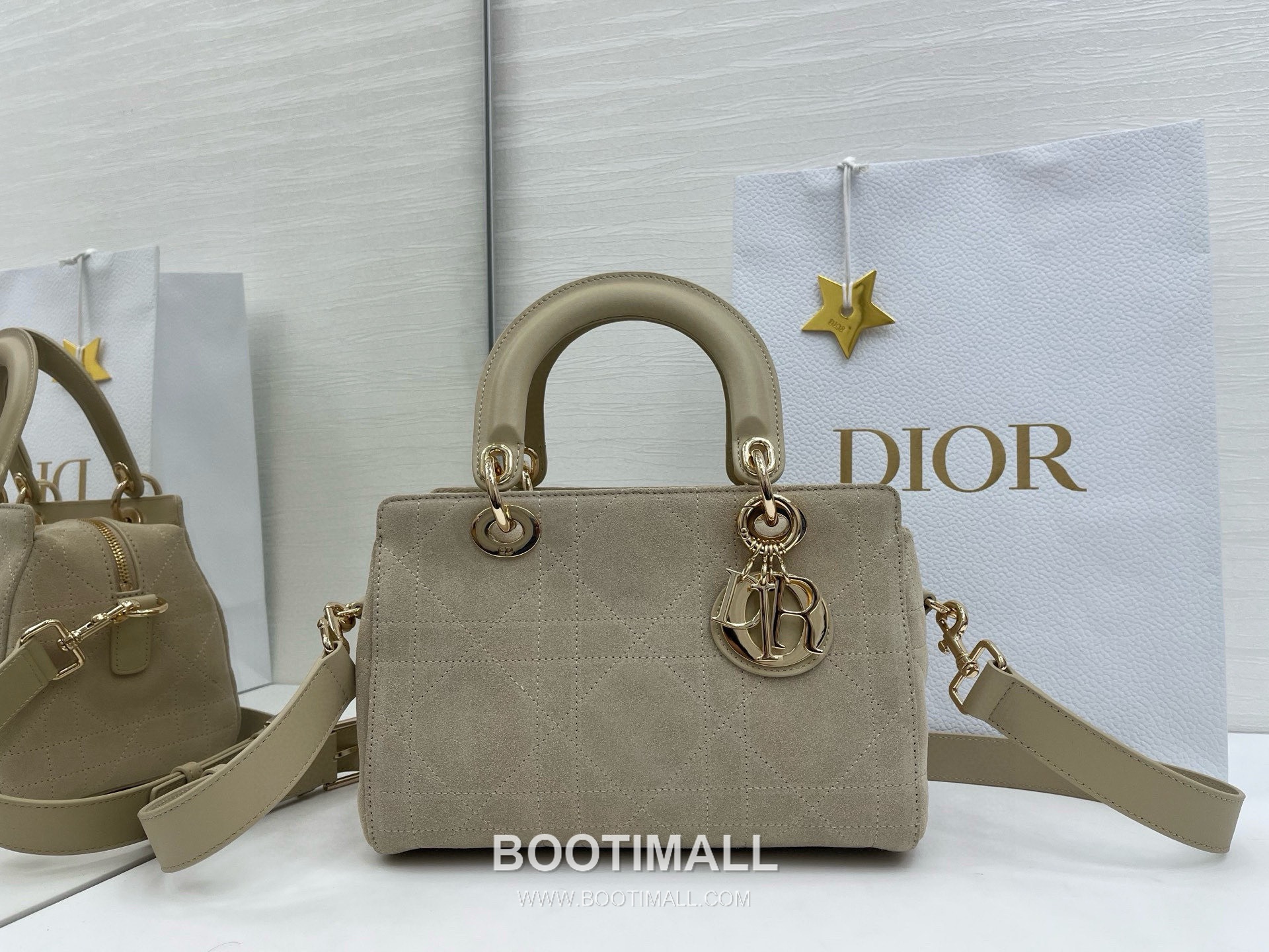 Dior Lady Small Leather Suede Brown Top Handle Bag 디올 레이디 스몰 가죽 스웨이드 브라운 토트백 25cm 2