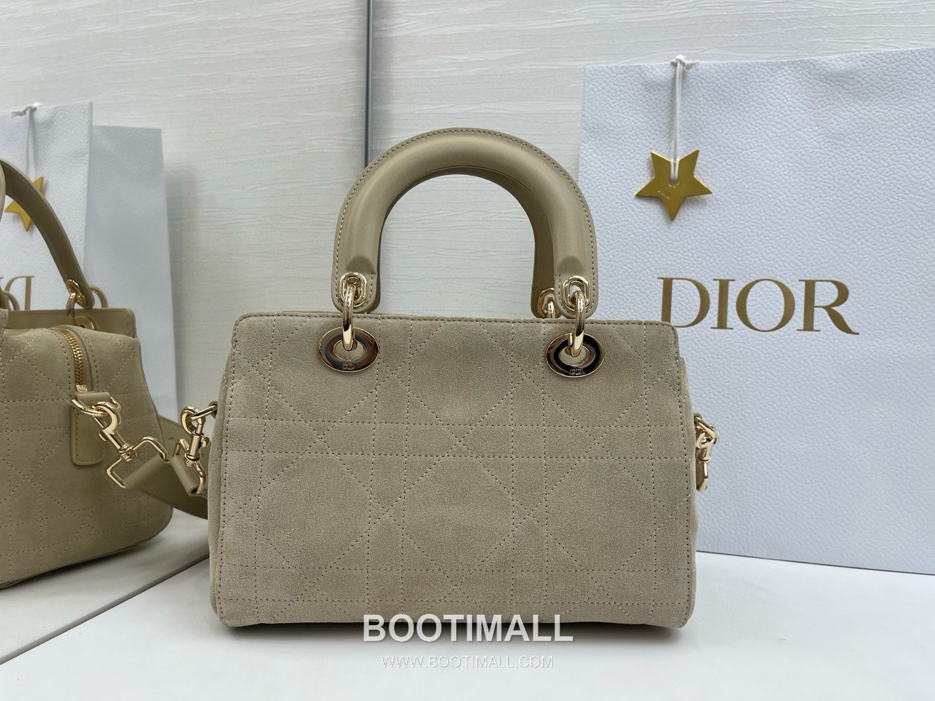Dior Lady Small Leather Suede Brown Top Handle Bag 디올 레이디 스몰 가죽 스웨이드 브라운 토트백 25cm 3