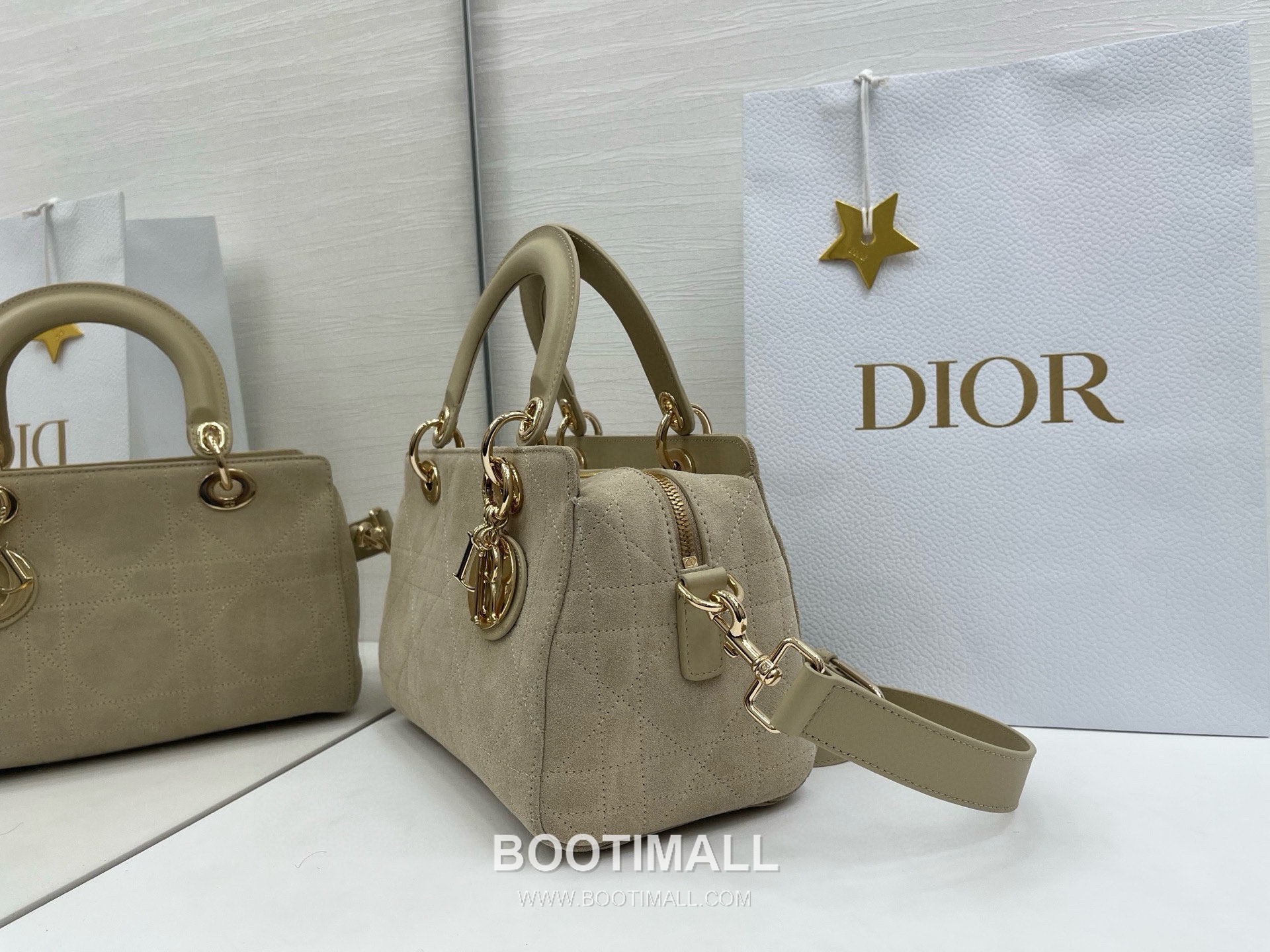 Dior Lady Small Leather Suede Brown Top Handle Bag 디올 레이디 스몰 가죽 스웨이드 브라운 토트백 25cm 4
