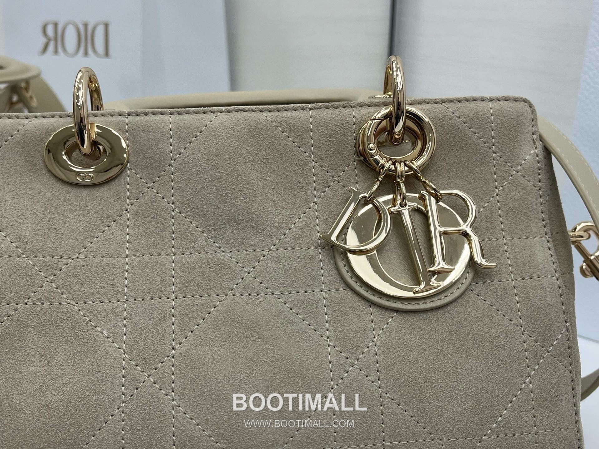 Dior Lady Small Leather Suede Brown Top Handle Bag 디올 레이디 스몰 가죽 스웨이드 브라운 토트백 25cm 5