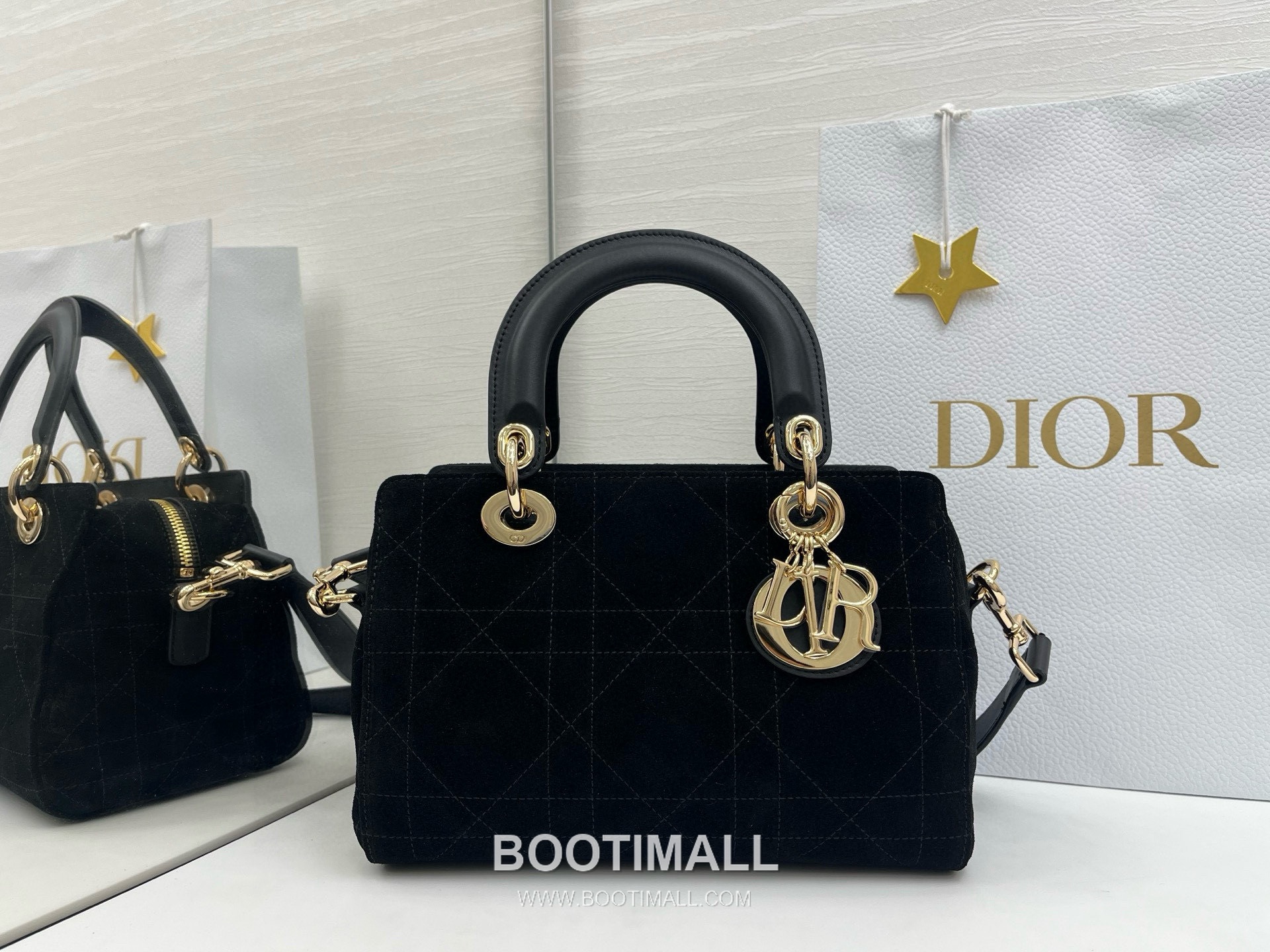 Dior Lady Small Leather Suede Brown Top Handle Bag 디올 레이디 스몰 가죽 스웨이드 브라운 토트백 25cm 2