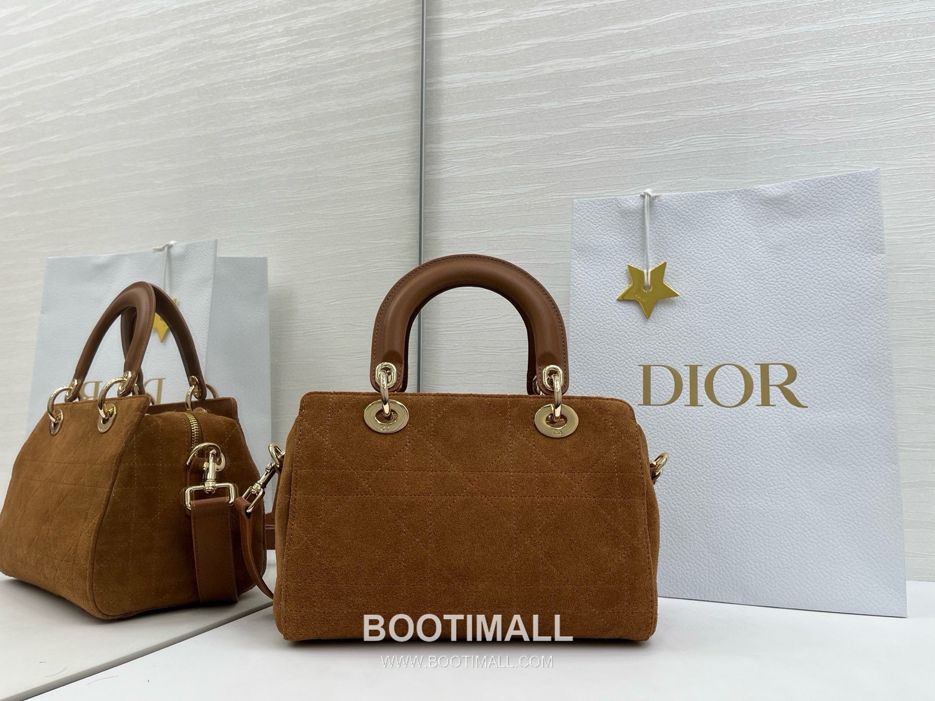 Dior Lady Small Leather Suede Brown Top Handle Bag 디올 레이디 스몰 가죽 스웨이드 브라운 토트백 25cm 1