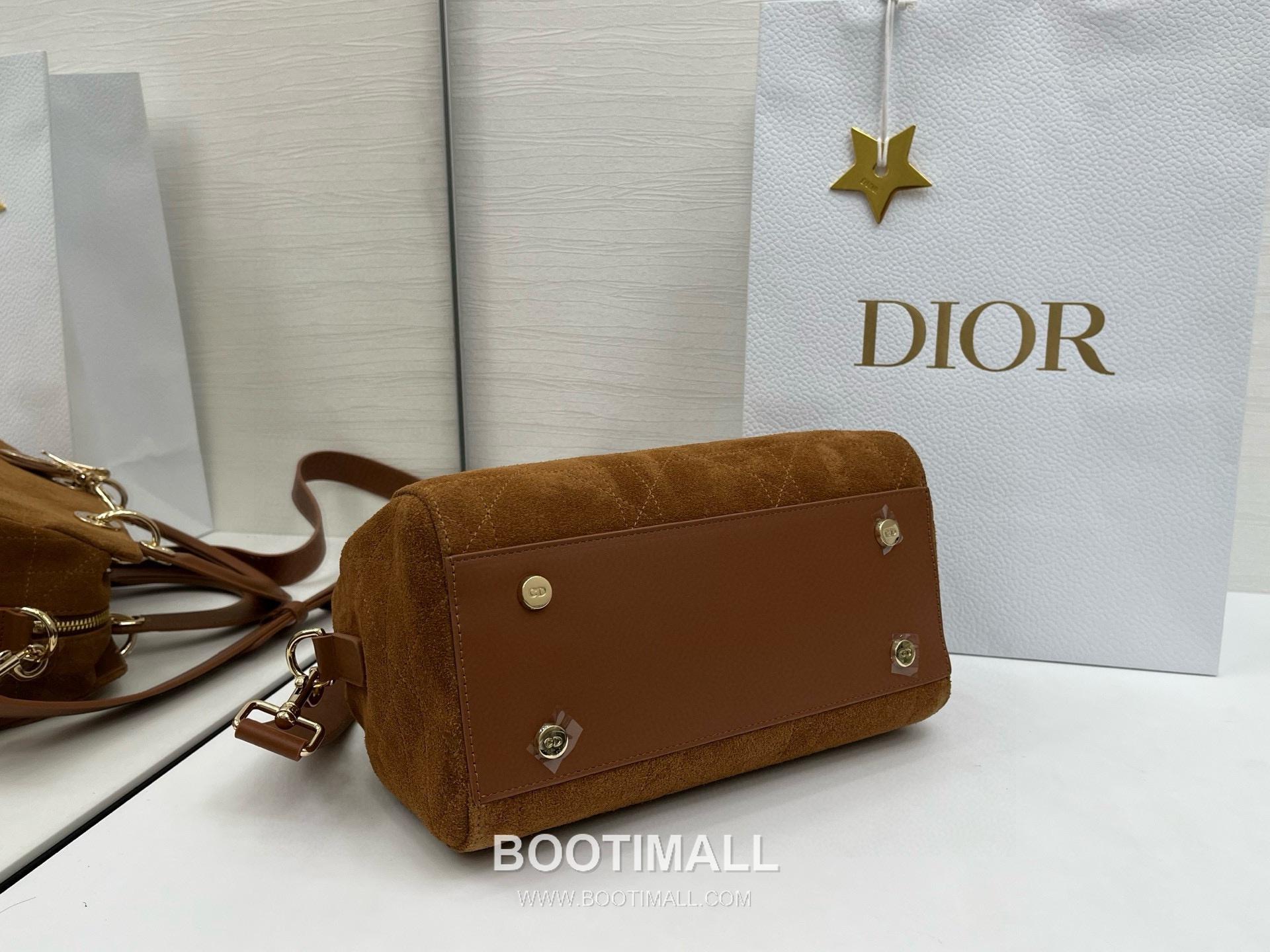 Dior Lady Small Leather Suede Brown Top Handle Bag 디올 레이디 스몰 가죽 스웨이드 브라운 토트백 25cm 4