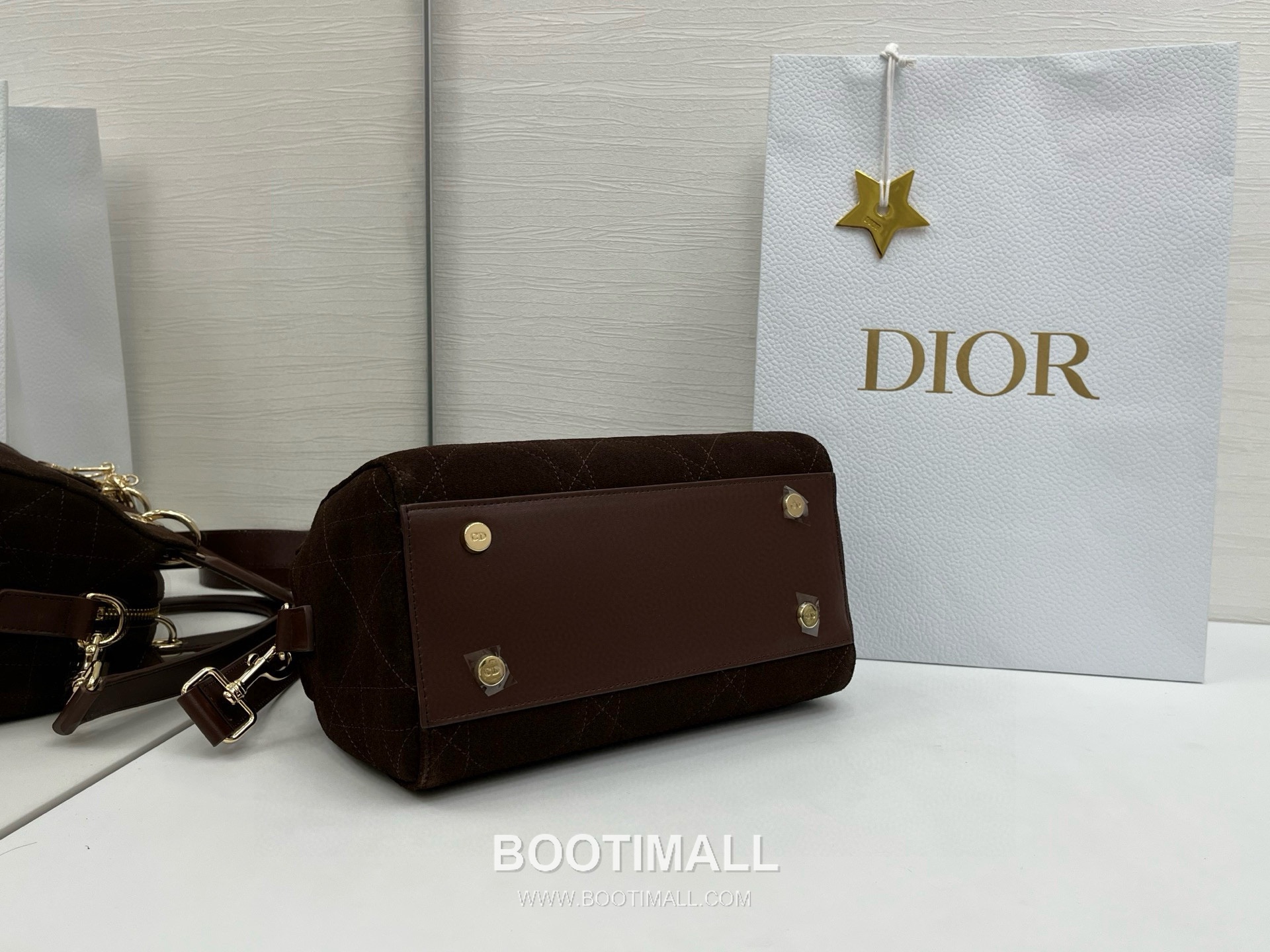 Dior Lady Small Leather Suede Brown Top Handle Bag 디올 레이디 스몰 가죽 스웨이드 브라운 토트백 25cm 6