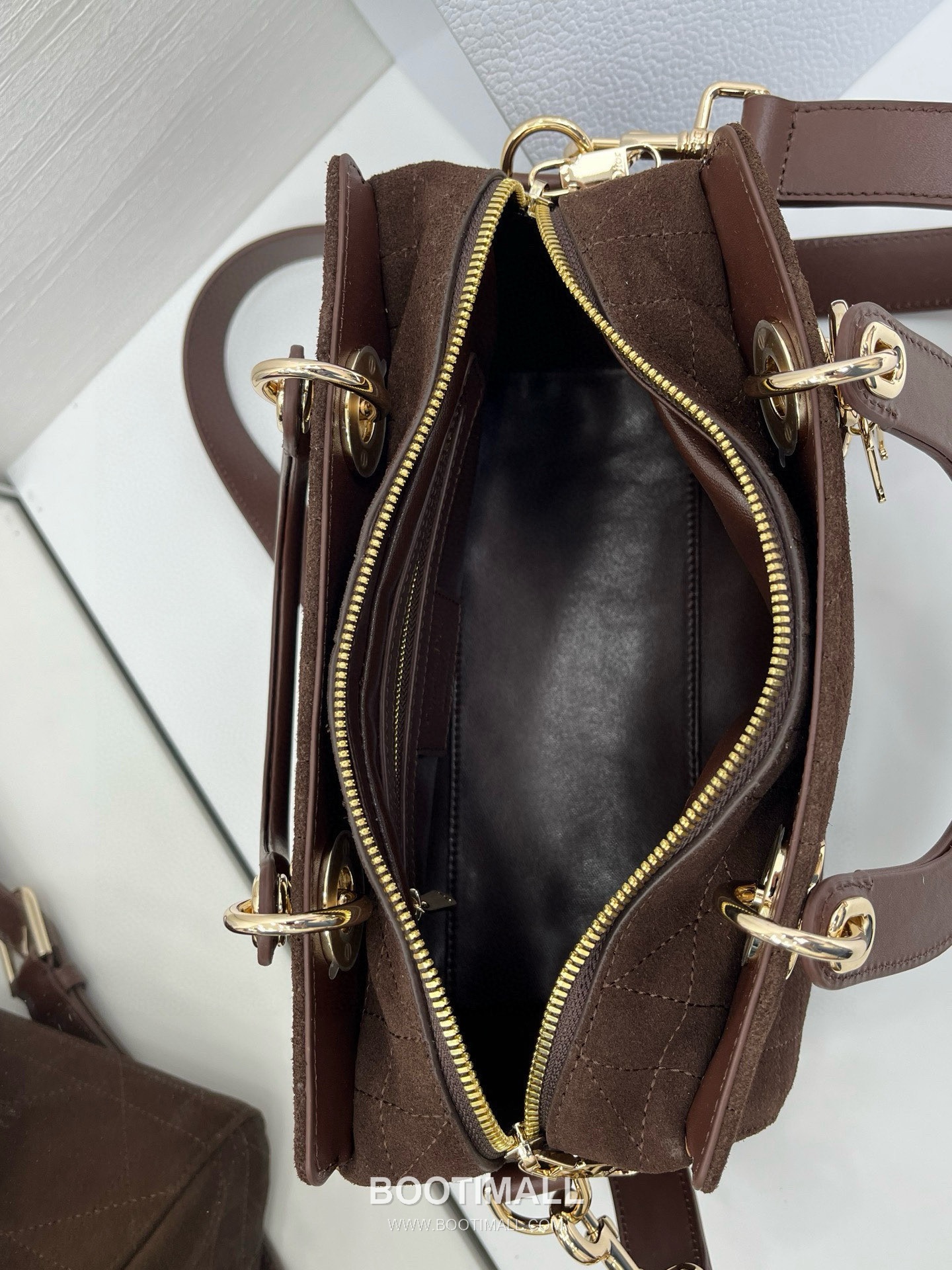 Dior Lady Small Leather Suede Brown Top Handle Bag 디올 레이디 스몰 가죽 스웨이드 브라운 토트백 25cm 8