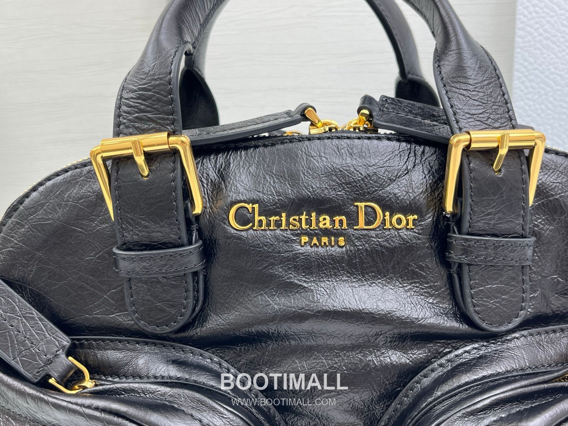 Dior Grand Tour Bowling Pleated Cowhide Leather Black Top Handle Bag 디올 그랑 투르 볼링 플리츠 소가죽 블랙 토트백 28cm 2