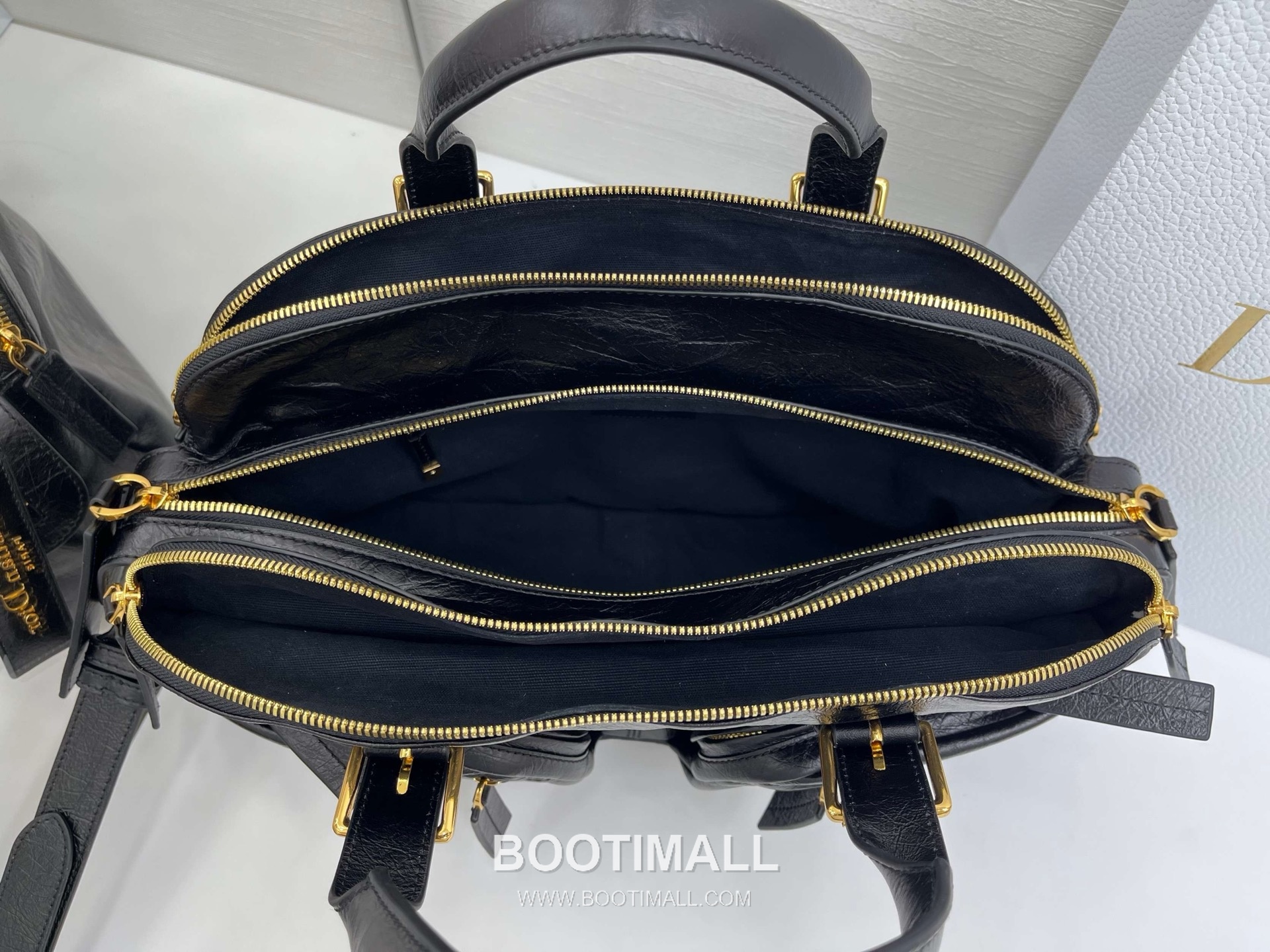 Dior Grand Tour Bowling Pleated Cowhide Leather Black Shoulder Bag 디올 그랑 투르 볼링 플리츠 소가죽 블랙 숄더백 36cm 8