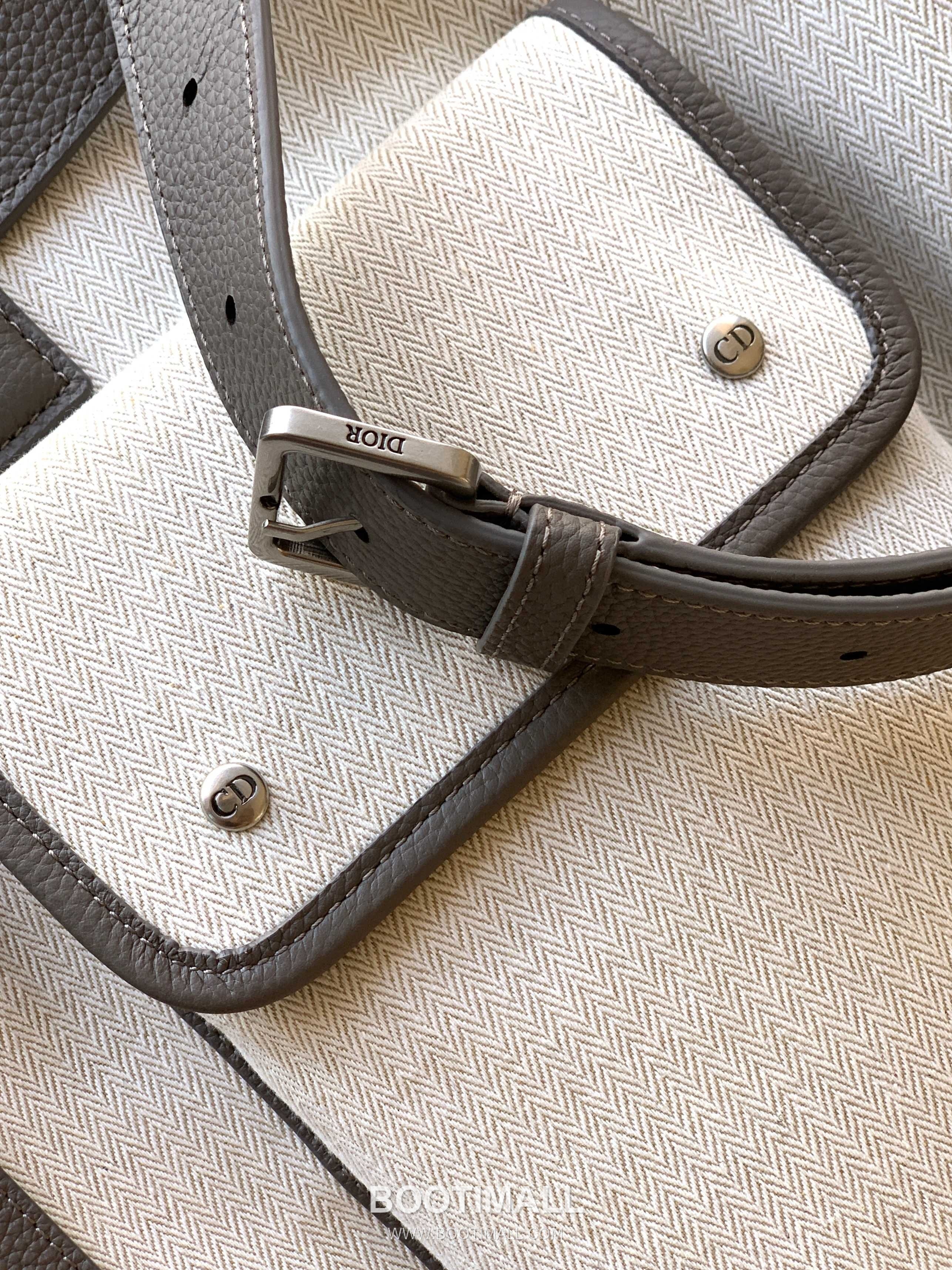 Dior Normandie Herringbone Icons Large Cotton Canvas Calfskin Beige Tote Bag 디올 노르망디 헤링본 아이콘 라지 코튼 캔버스 카프스킨 베이지 토트백 49cm 7