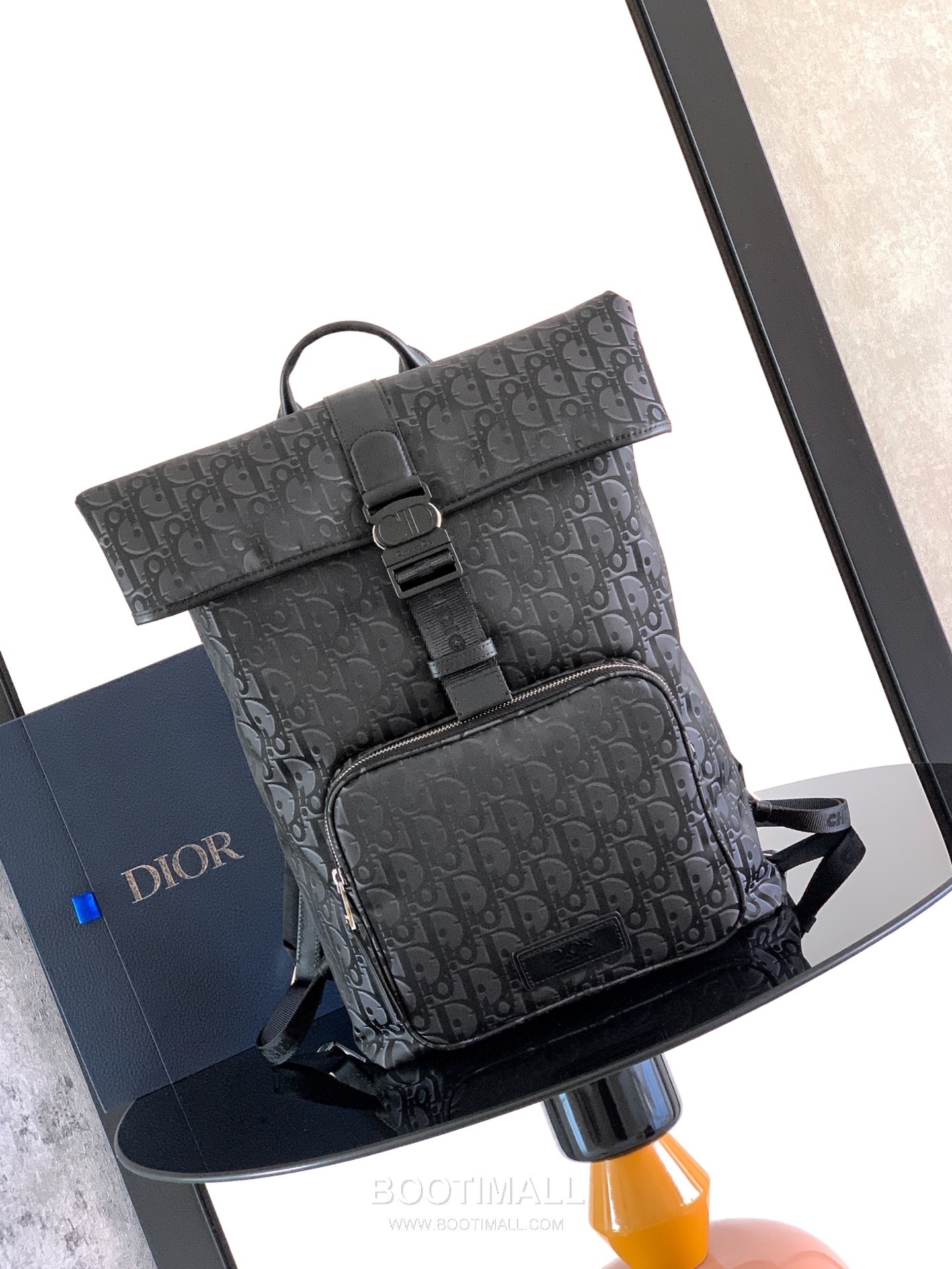 Dior Trek Oblique Roll-Top Oblique Nylon Black Backpack 디올 트렉 오블리크 롤탑 1DTBA245DOL 오블리크 나일론 블랙 백팩 41cm 1