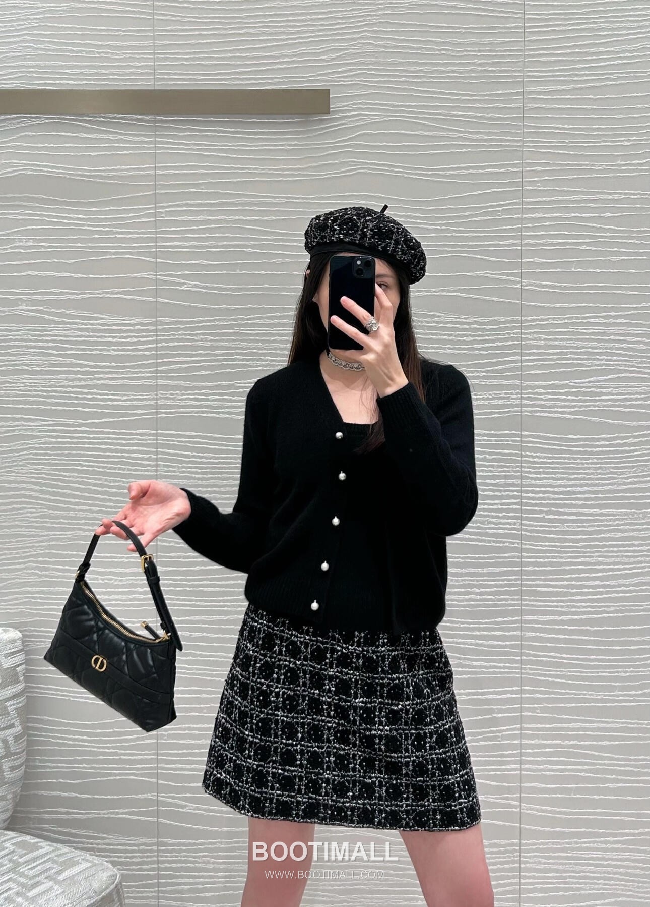 Dior Miss Caro Cannage Hobo Lambskin Black Shoulder Bag 디올 미스 카로 까나쥬 호보 램스킨 블랙 숄더백 24cm 1