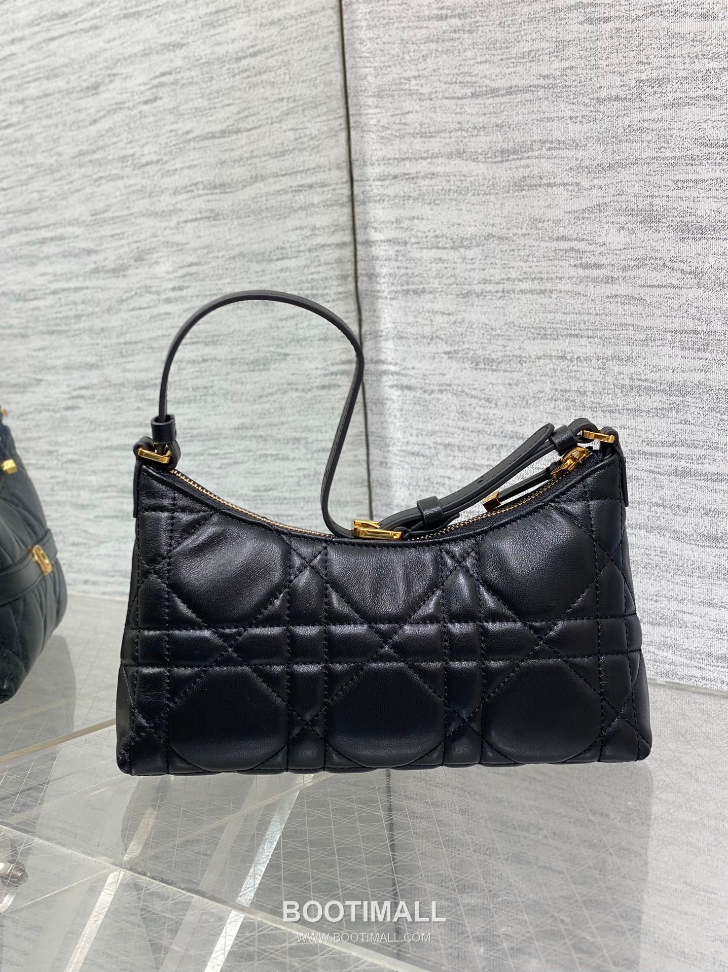 Dior Miss Caro Cannage Hobo Lambskin Black Shoulder Bag 디올 미스 카로 까나쥬 호보 램스킨 블랙 숄더백 24cm 9