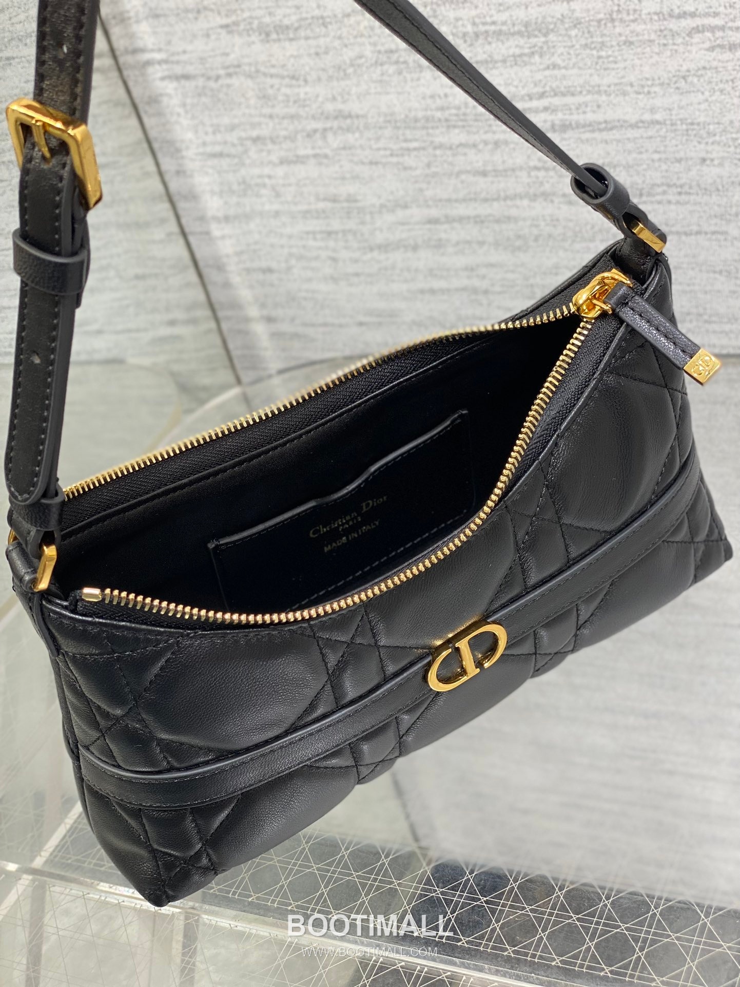 Dior Miss Caro Cannage Hobo Lambskin Black Shoulder Bag 디올 미스 카로 까나쥬 호보 램스킨 블랙 숄더백 24cm 15