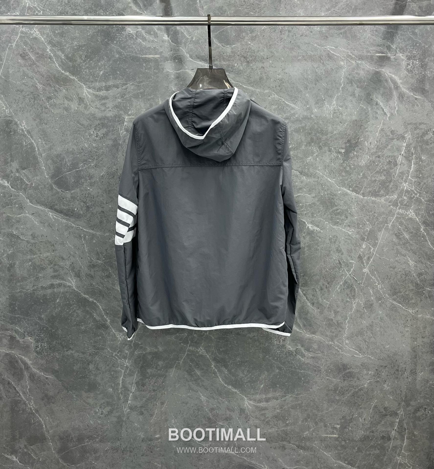 Thom Browne White-Trim 4-Bar Zip Hoodie Navy Windbreaker 톰브라운 화이트 트림 4바 집업 후드 네이비 바람막이 2