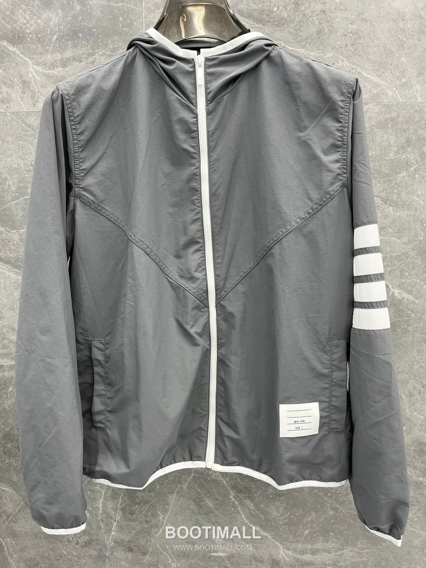 Thom Browne White-Trim 4-Bar Zip Hoodie Navy Windbreaker 톰브라운 화이트 트림 4바 집업 후드 네이비 바람막이 6