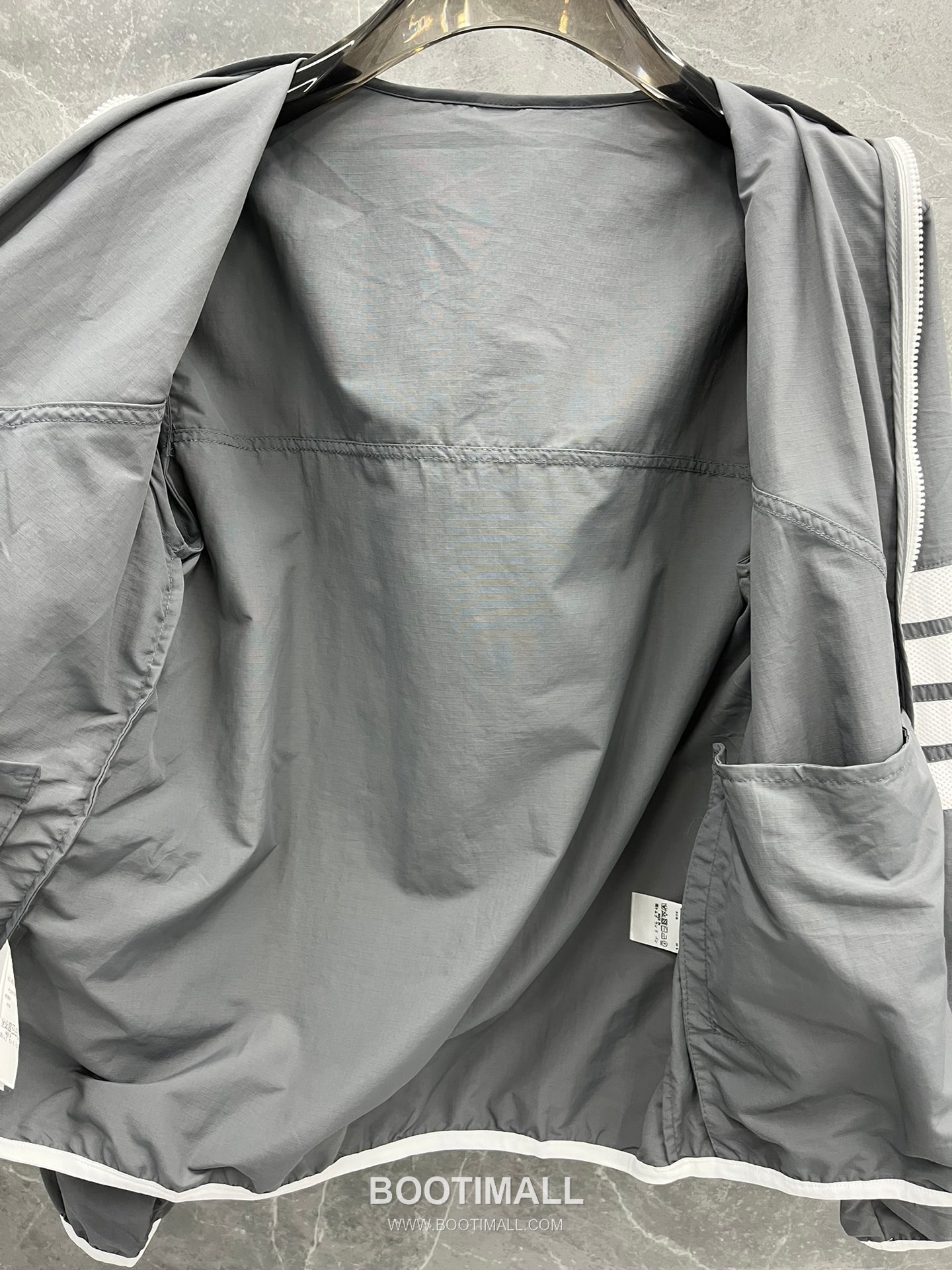 Thom Browne White-Trim 4-Bar Zip Hoodie Navy Windbreaker 톰브라운 화이트 트림 4바 집업 후드 네이비 바람막이 7