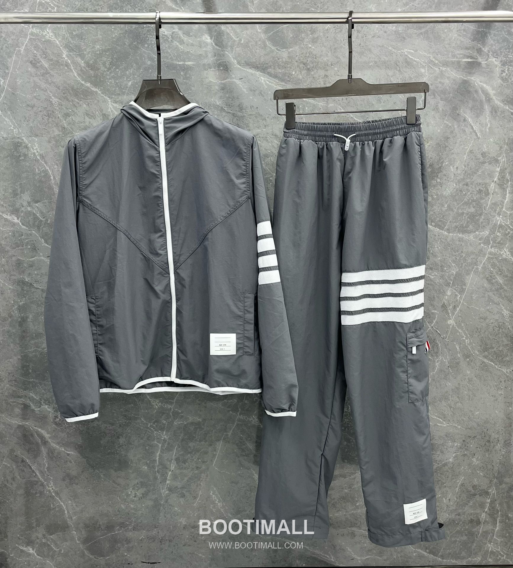 Thom Browne White-Trim 4-Bar Zip Hoodie Navy Windbreaker 톰브라운 화이트 트림 4바 집업 후드 네이비 바람막이 8