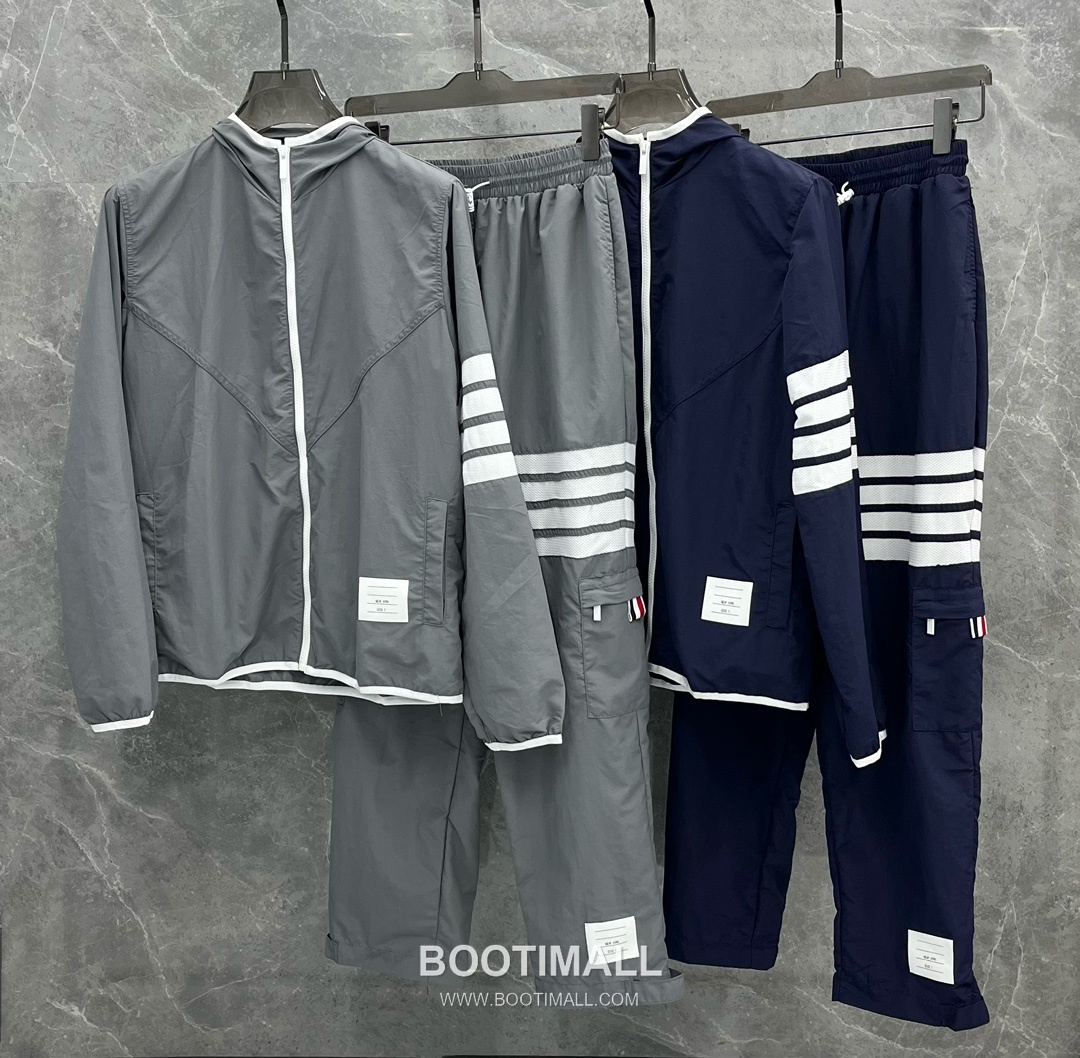 Thom Browne White-Trim 4-Bar Zip Hoodie Navy Windbreaker 톰브라운 화이트 트림 4바 집업 후드 네이비 바람막이 9