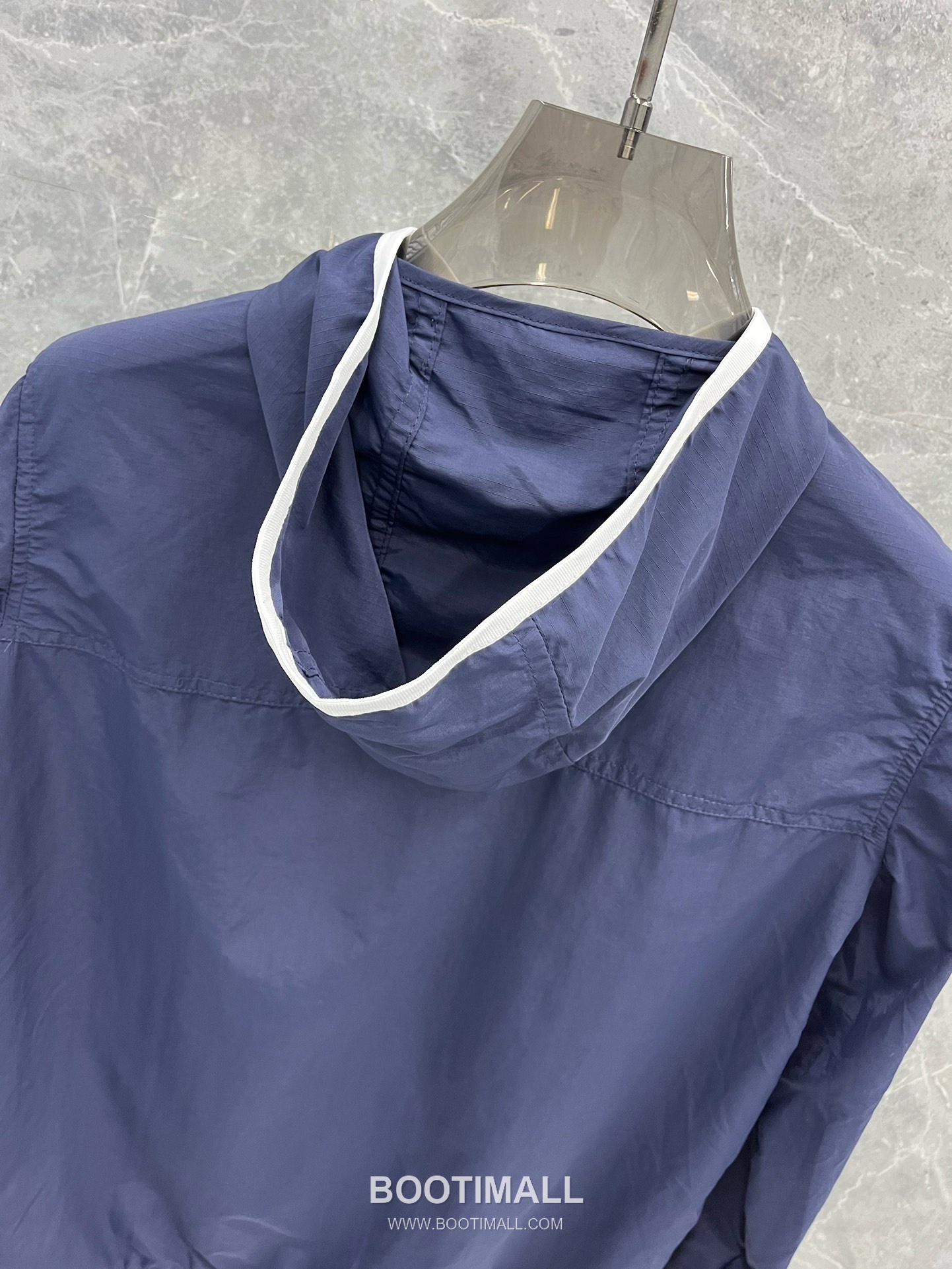 Thom Browne White-Trim 4-Bar Zip Hoodie Navy Windbreaker 톰브라운 화이트 트림 4바 집업 후드 네이비 바람막이 3