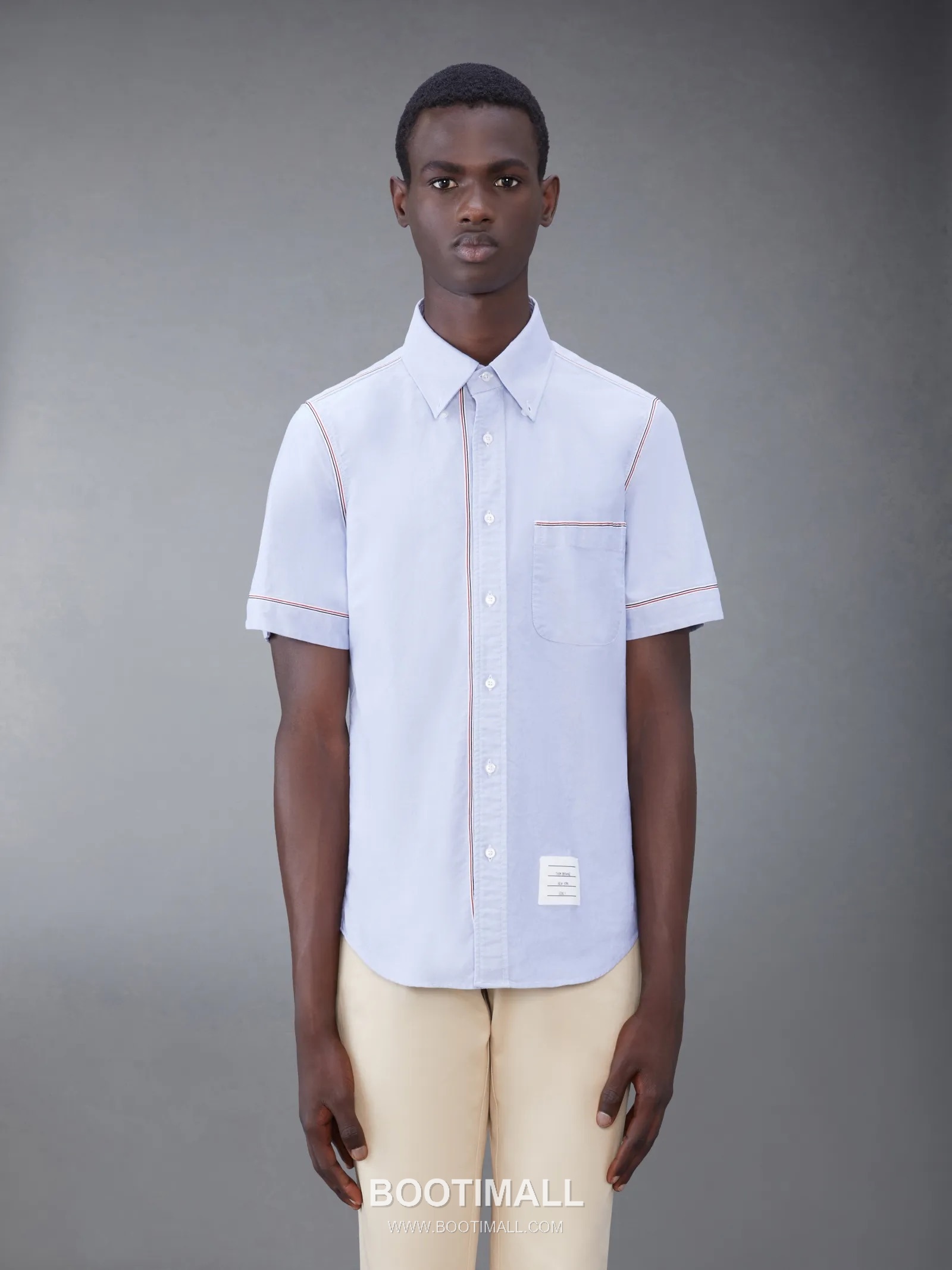 Thom Browne Webbing Stripe Oxford Cotton Short-Sleeve Shirt 톰브라운 웹빙 스트라이프 옥스포드 코튼 반팔 셔츠 1