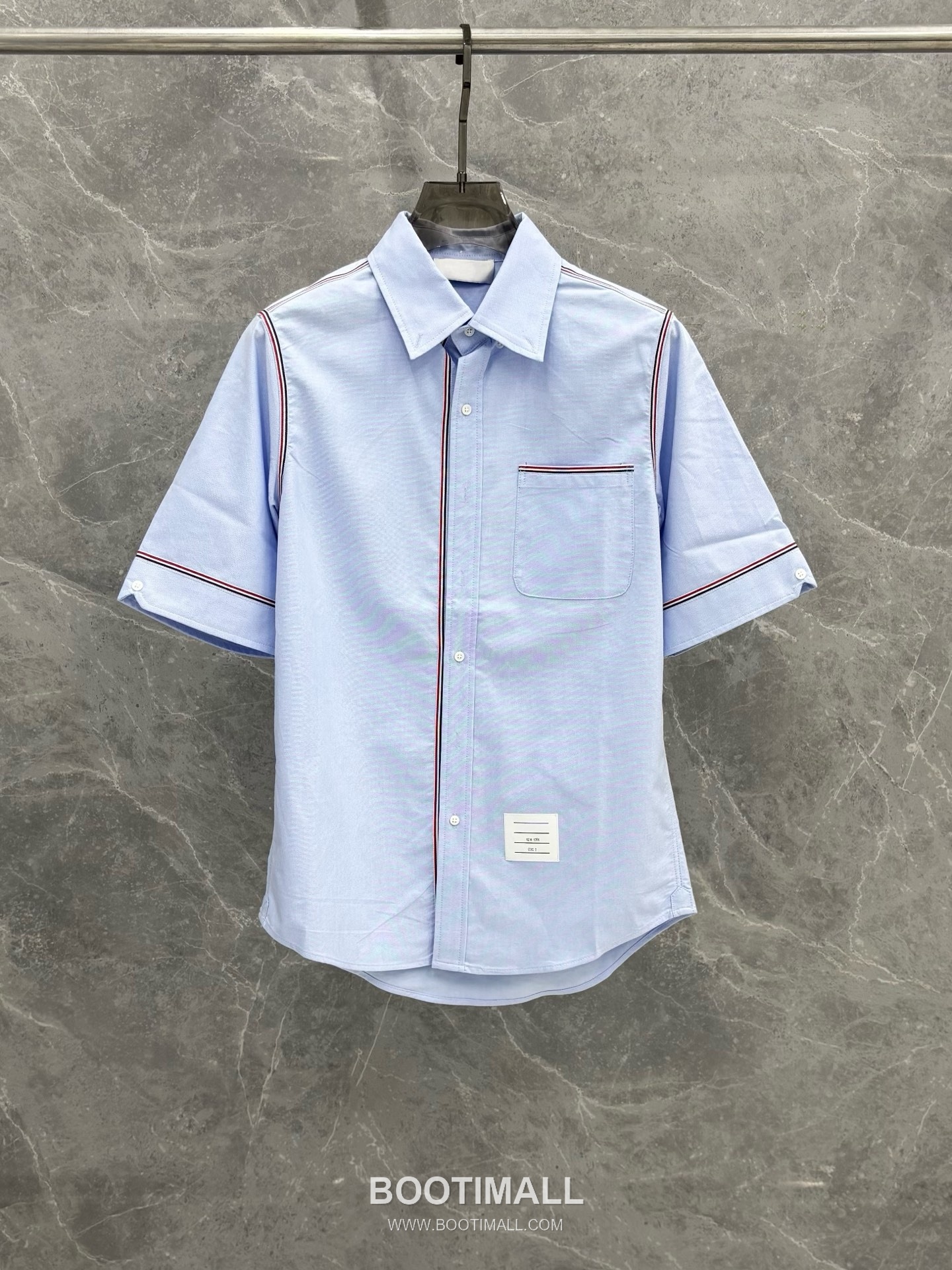 Thom Browne Webbing Stripe Oxford Cotton Short-Sleeve Shirt 톰브라운 웹빙 스트라이프 옥스포드 코튼 반팔 셔츠 2