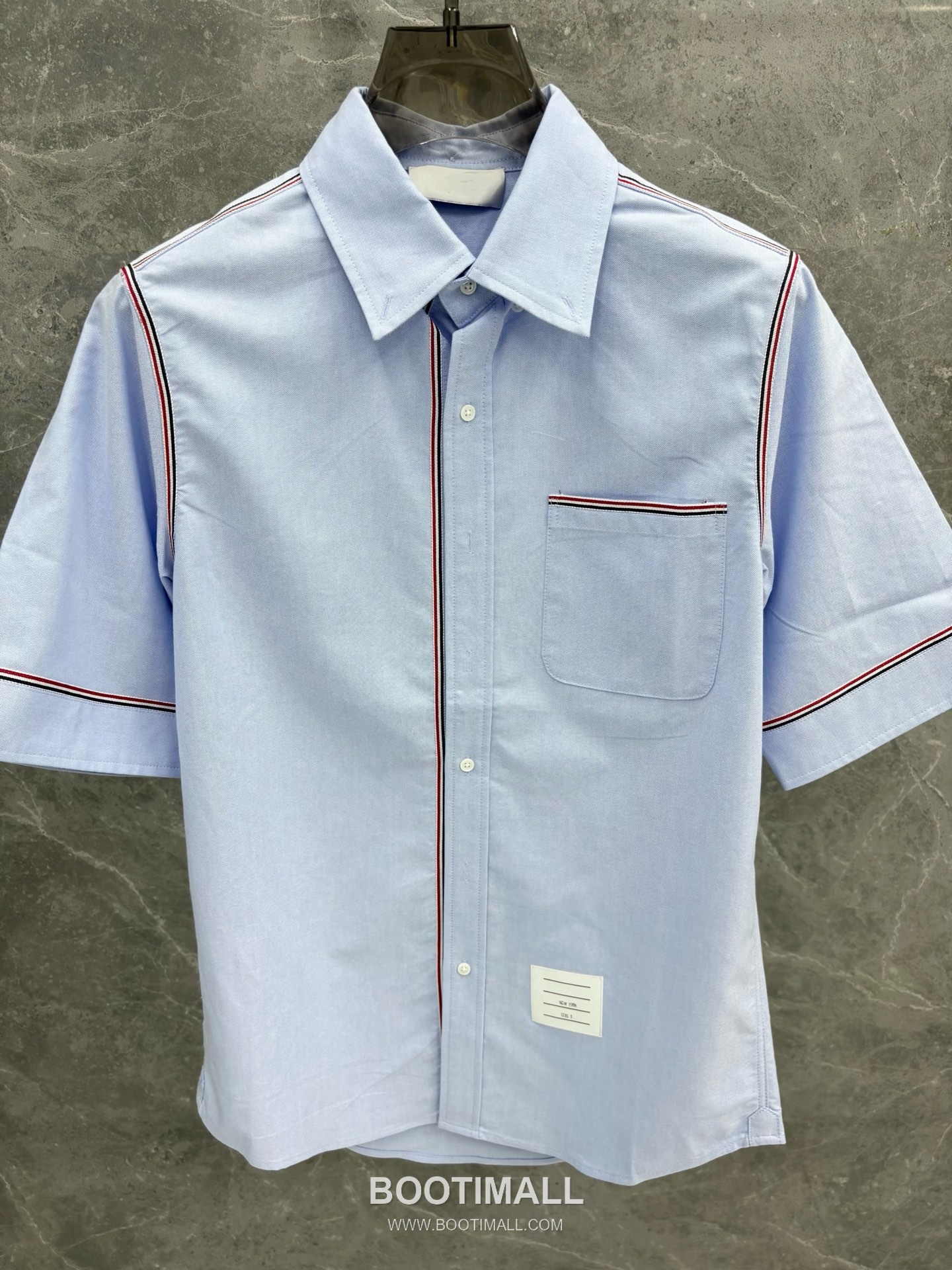 Thom Browne Webbing Stripe Oxford Cotton Short-Sleeve Shirt 톰브라운 웹빙 스트라이프 옥스포드 코튼 반팔 셔츠 4