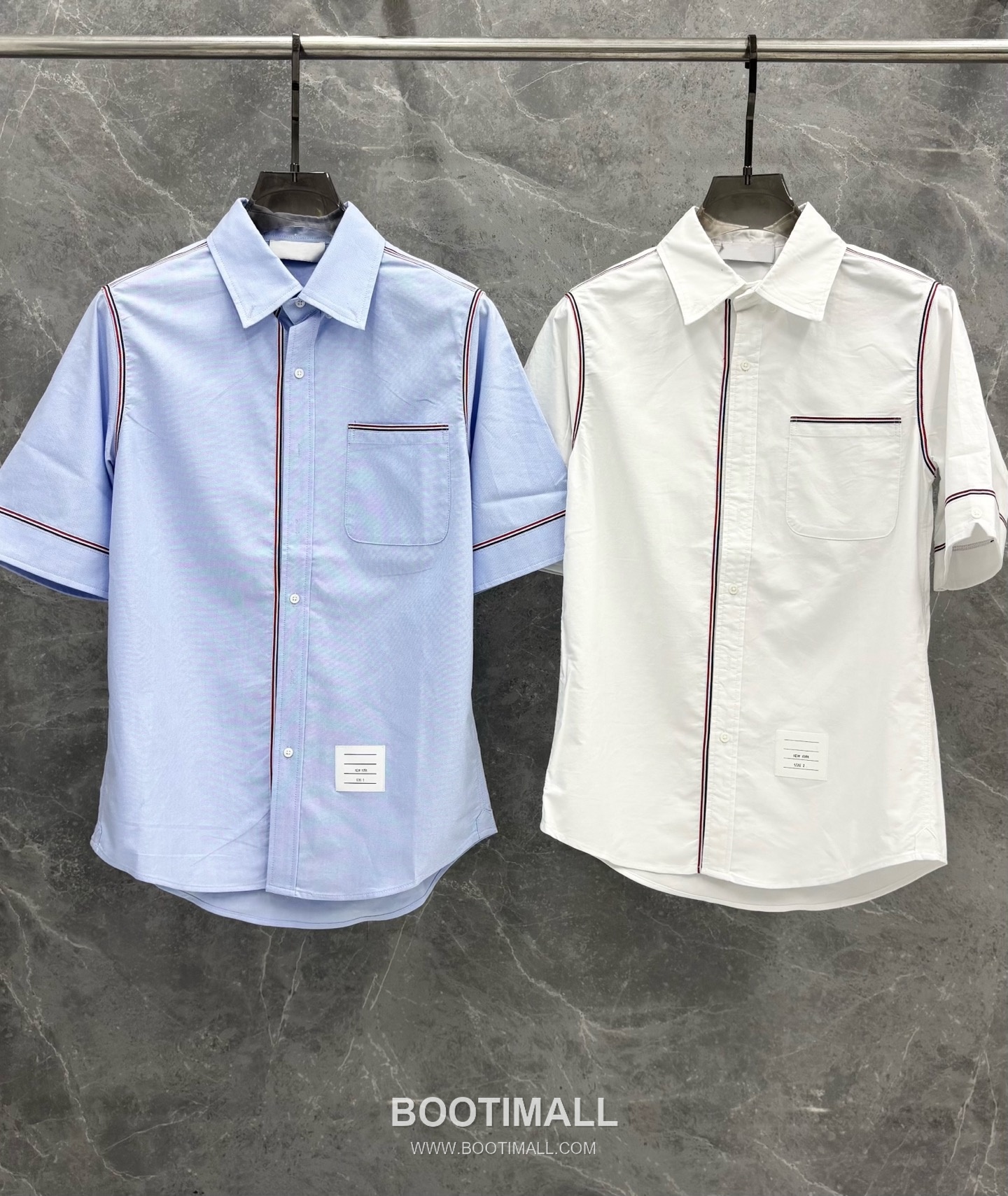 Thom Browne Webbing Stripe Oxford Cotton Short-Sleeve Shirt 톰브라운 웹빙 스트라이프 옥스포드 코튼 반팔 셔츠 10