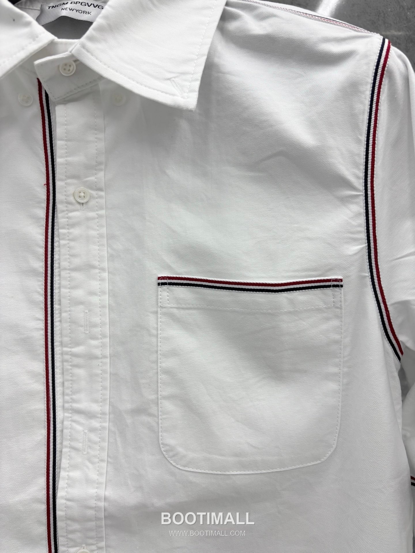 Thom Browne Webbing Stripe Oxford Cotton Short-Sleeve Shirt 톰브라운 웹빙 스트라이프 옥스포드 코튼 반팔 셔츠 5