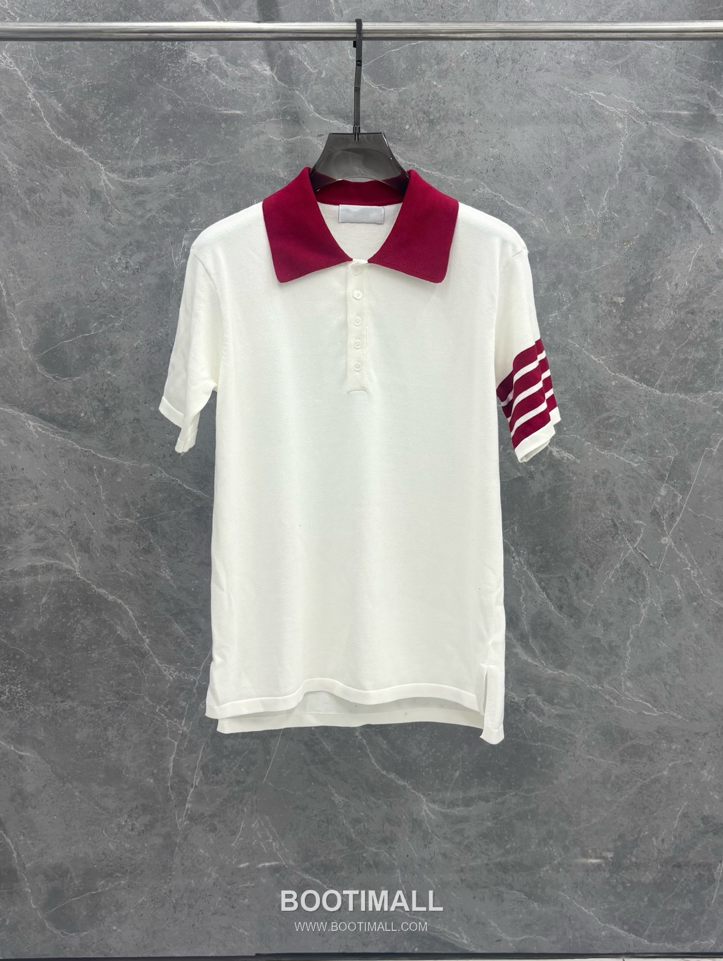 Thom Browne 4-Bar Contrast Knit Polo Cotton Short Sleeve 톰브라운 4바 배색 니트 폴로 코튼 반팔 3